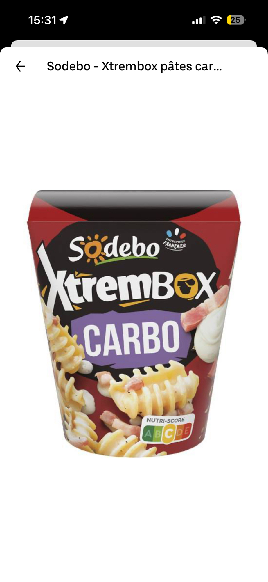 Pâtes carbo Xtrembox