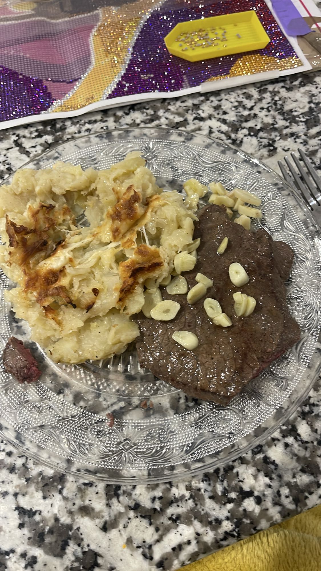 Steak et gratin de pommes de terre
