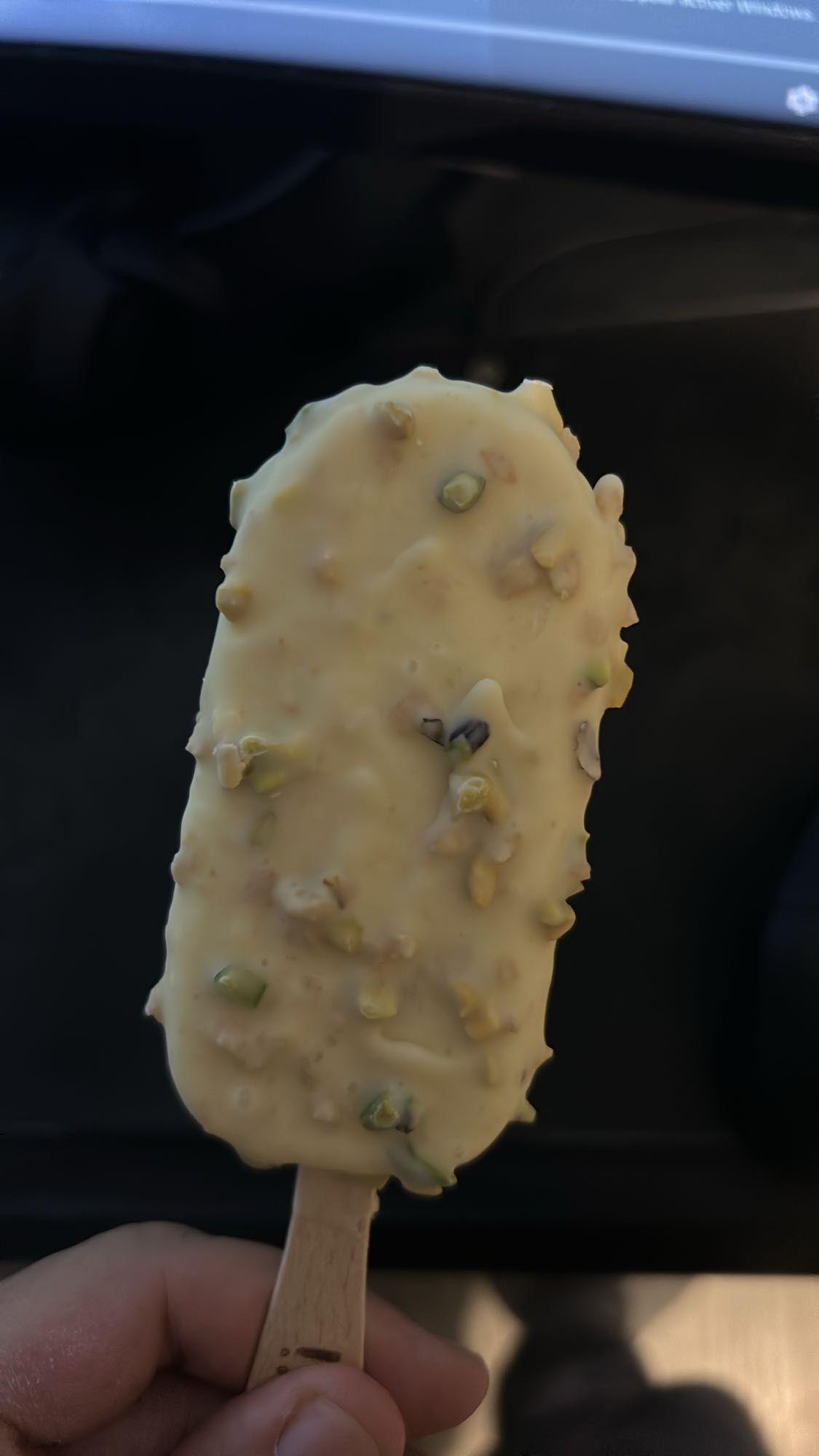 Glace pistache chocolat blanc