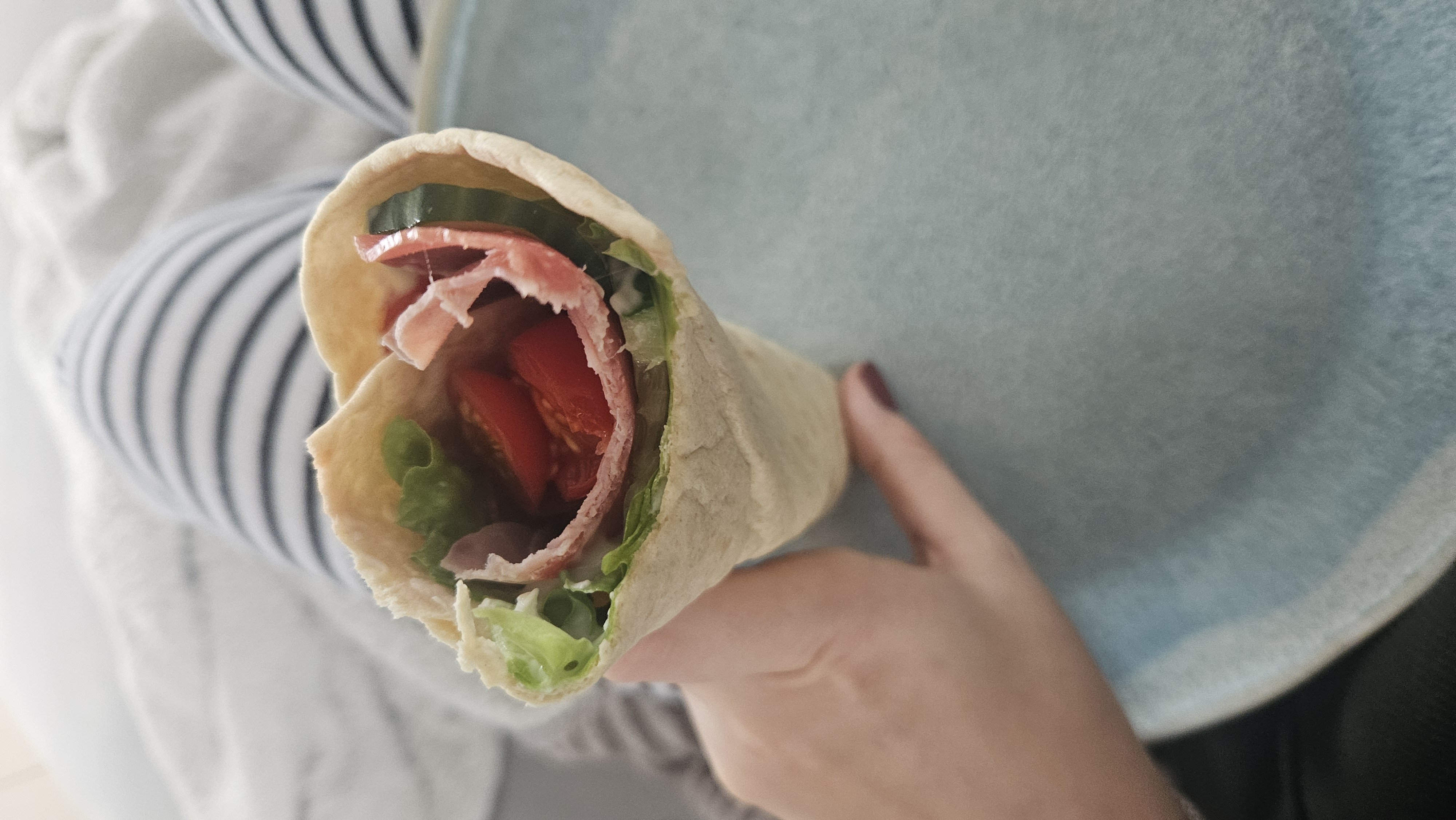 Wrap met ham en groenten