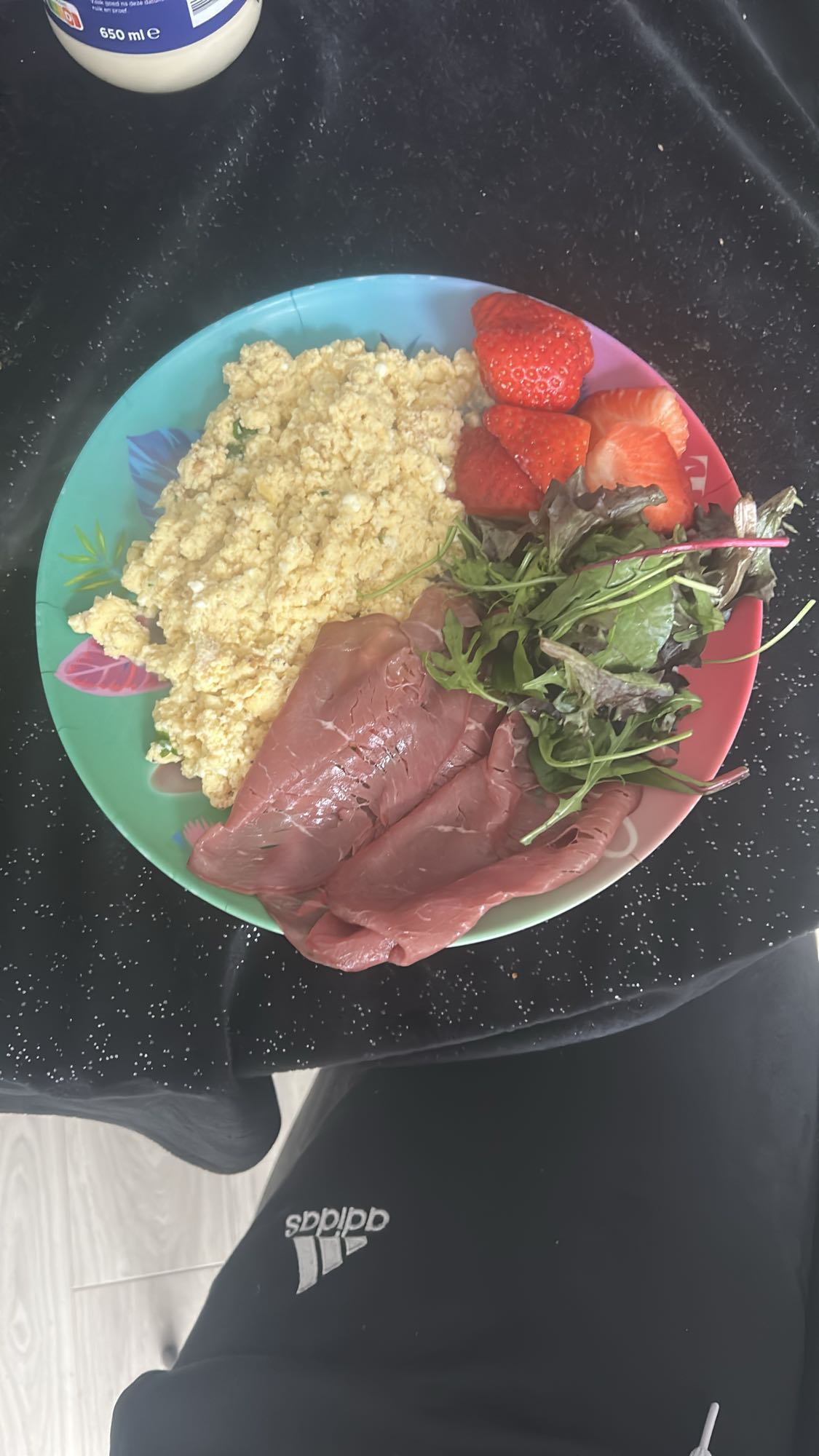 Eiwitrijk ontbijt bord