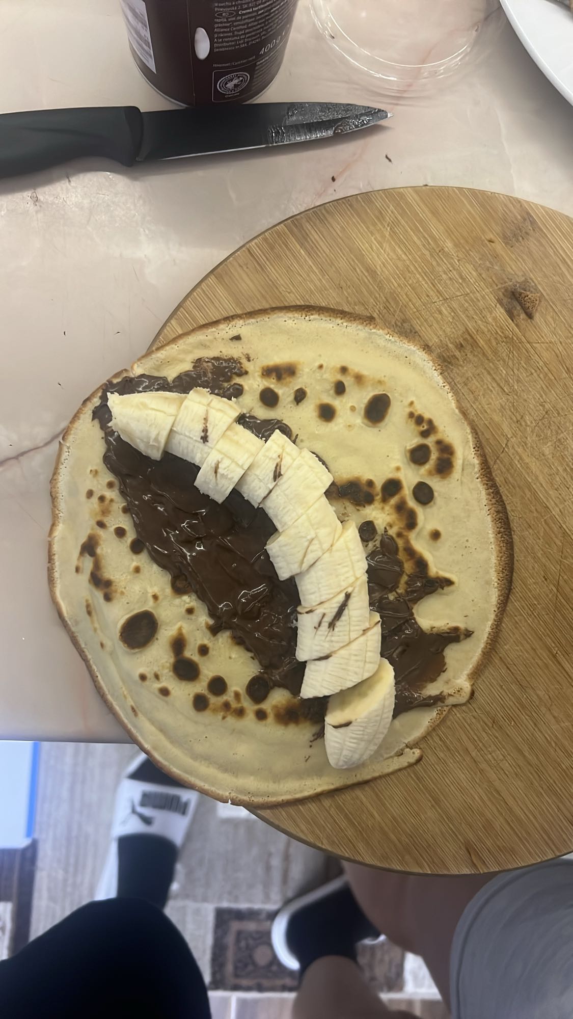 Clătită cu banană și cremă
