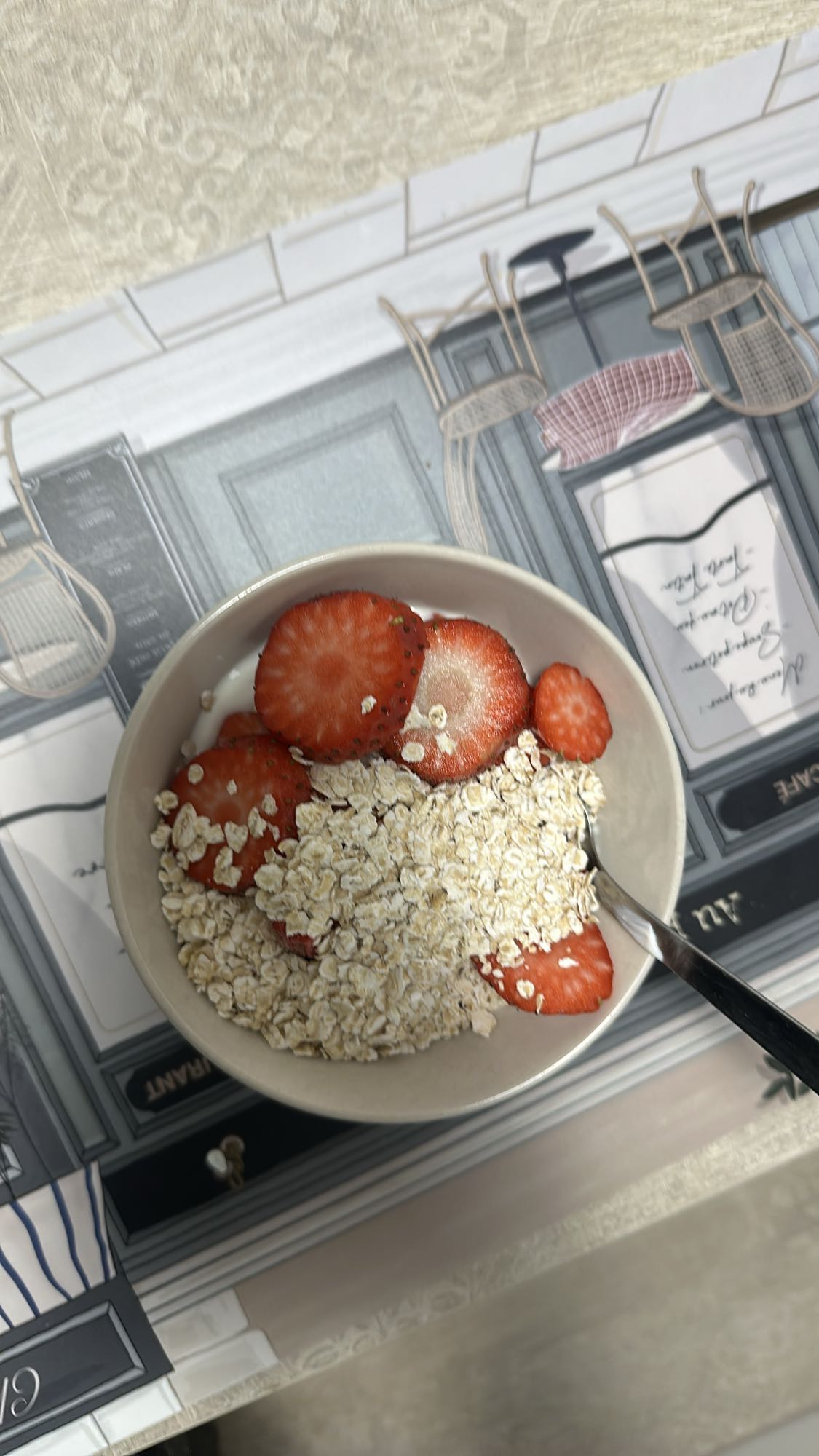 Avena con fresas y yogur