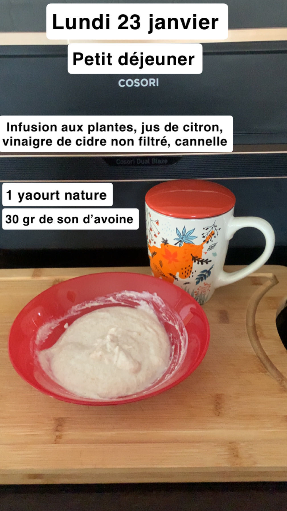 Petit déjeuner yaourt avoine