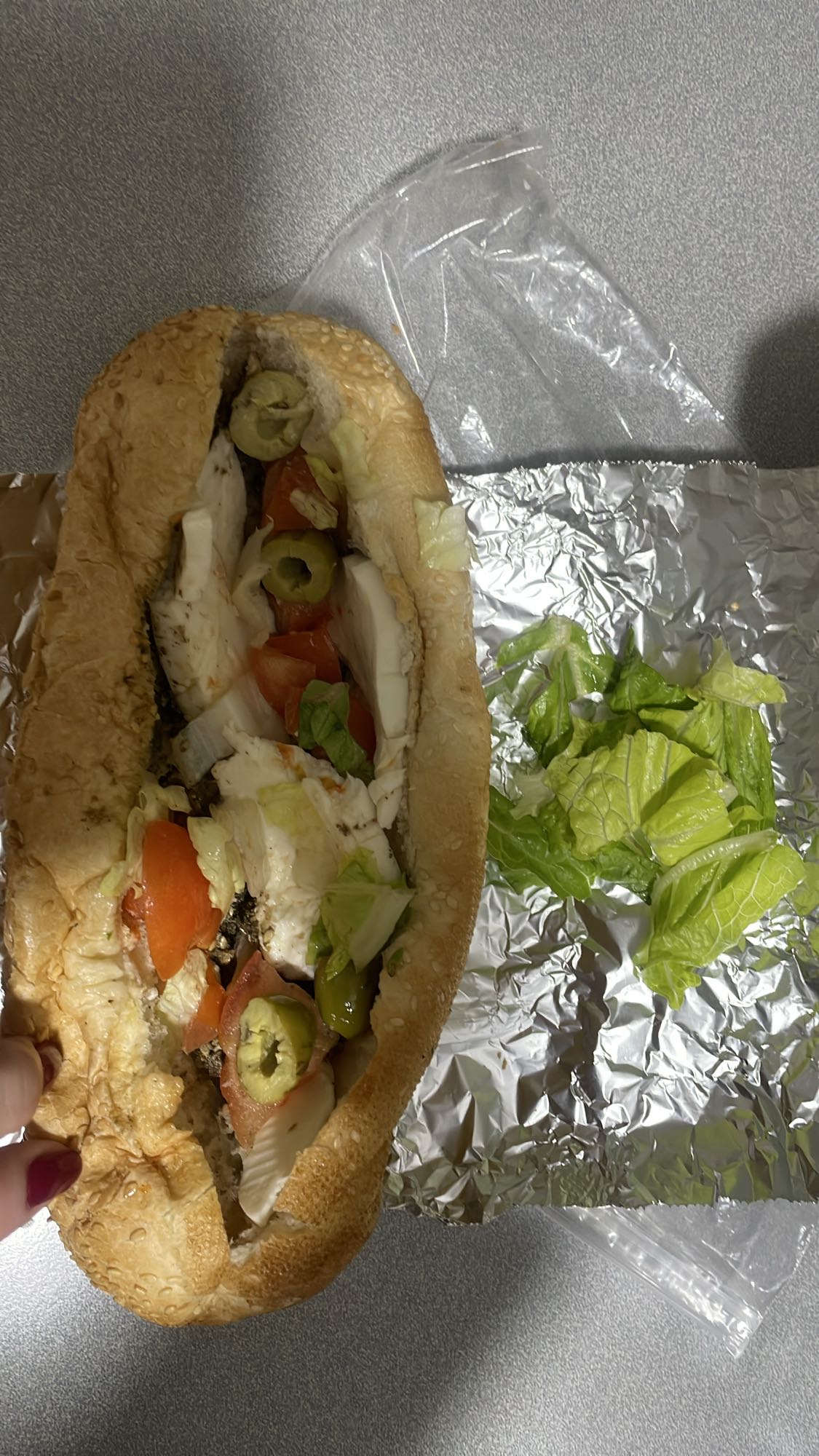 Vegetable cheese sub