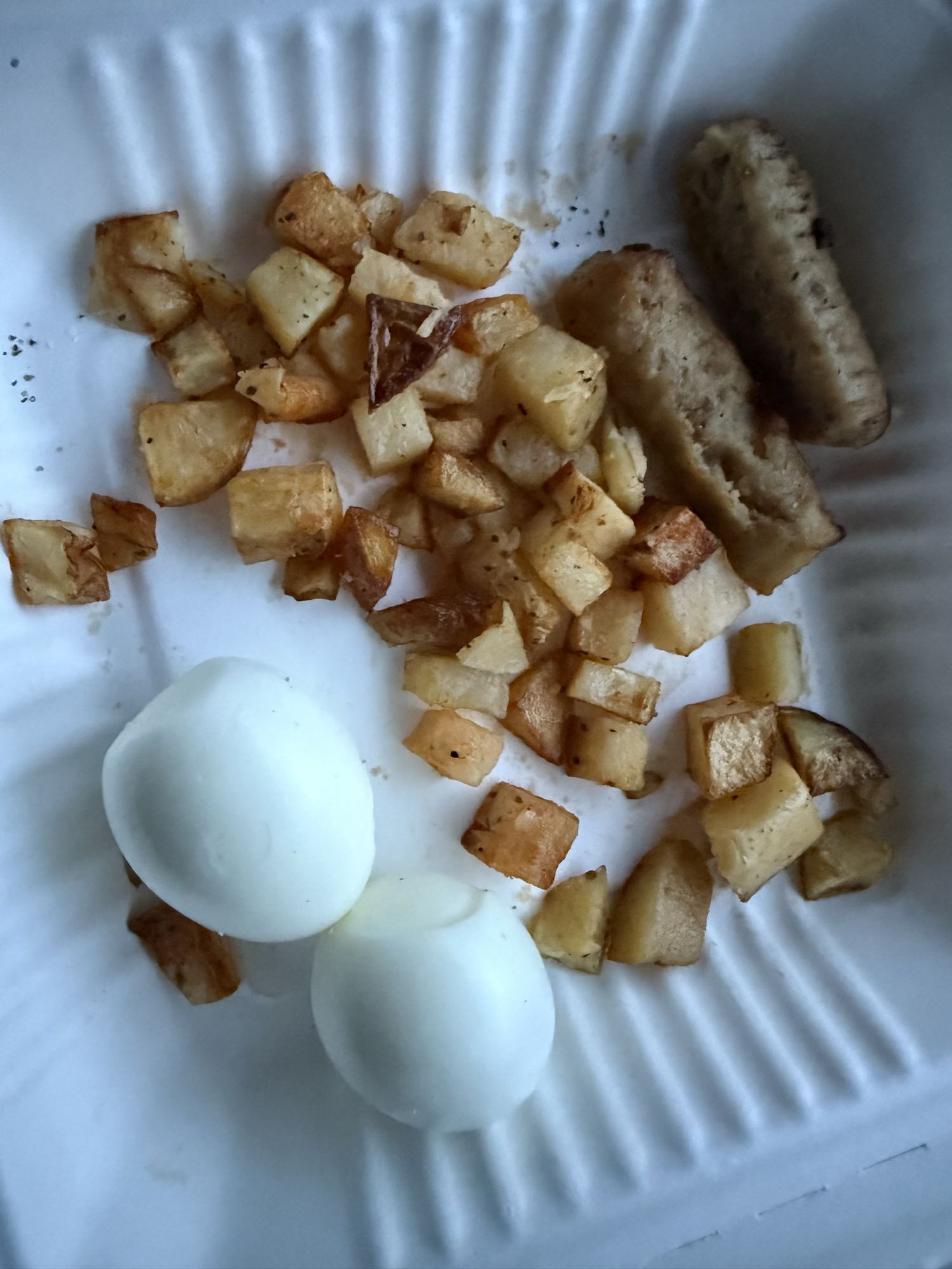Eggs, potatoes, sausage