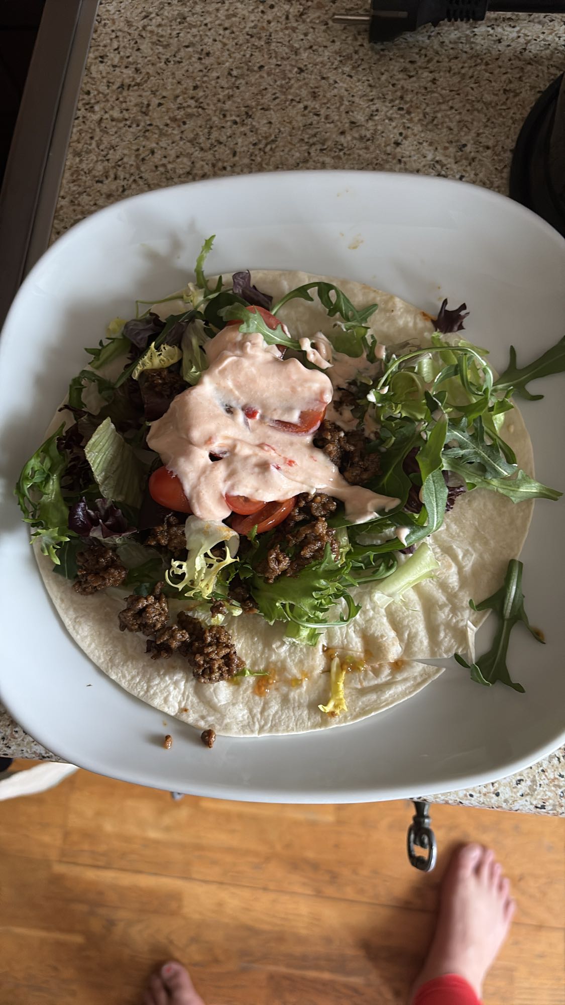 Tortillawrap med köttfärs