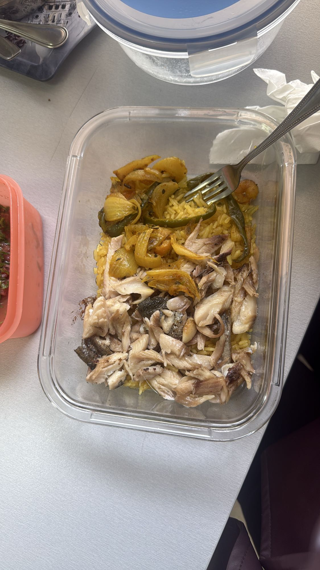 Fish rice with veggies