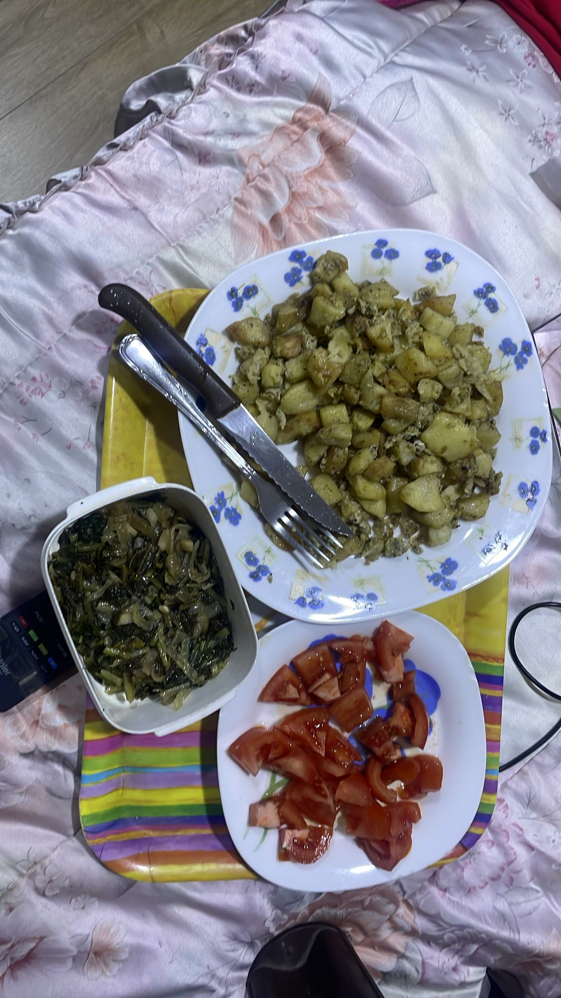 Potato egg saute with greens