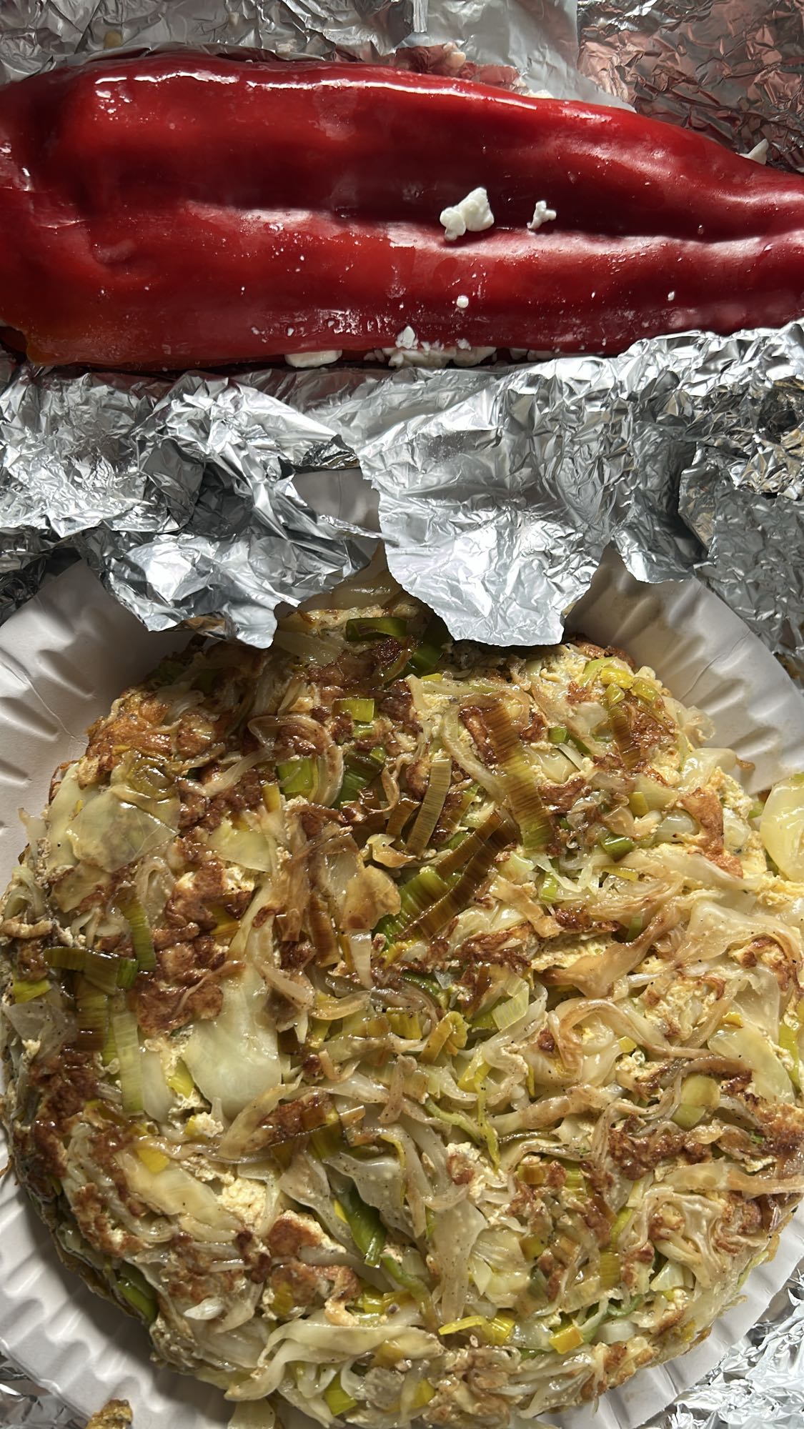 tortilla de verduras y pimiento