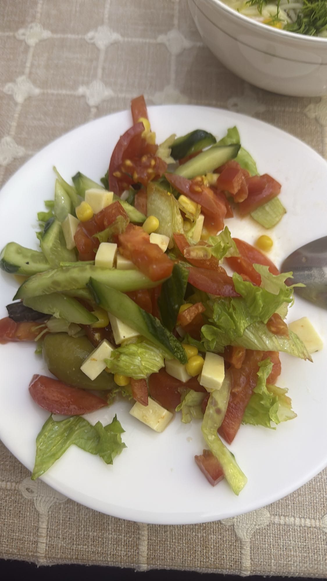 Овощной салат с сыром