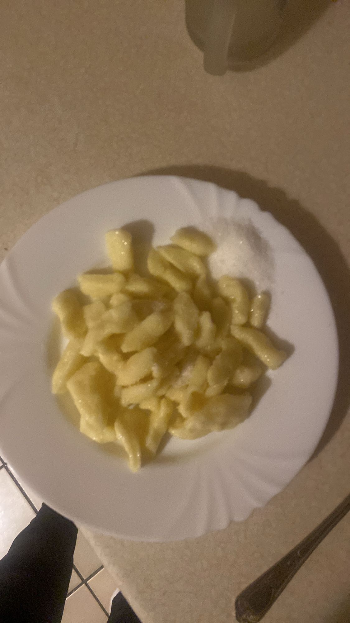 kluski leniwe z cukrem