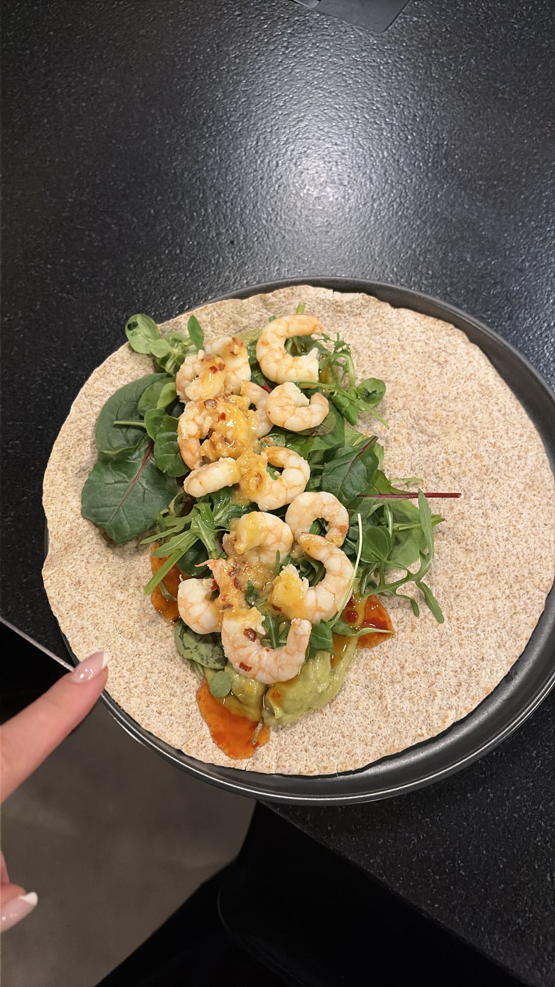 Tortilla z krewetkami