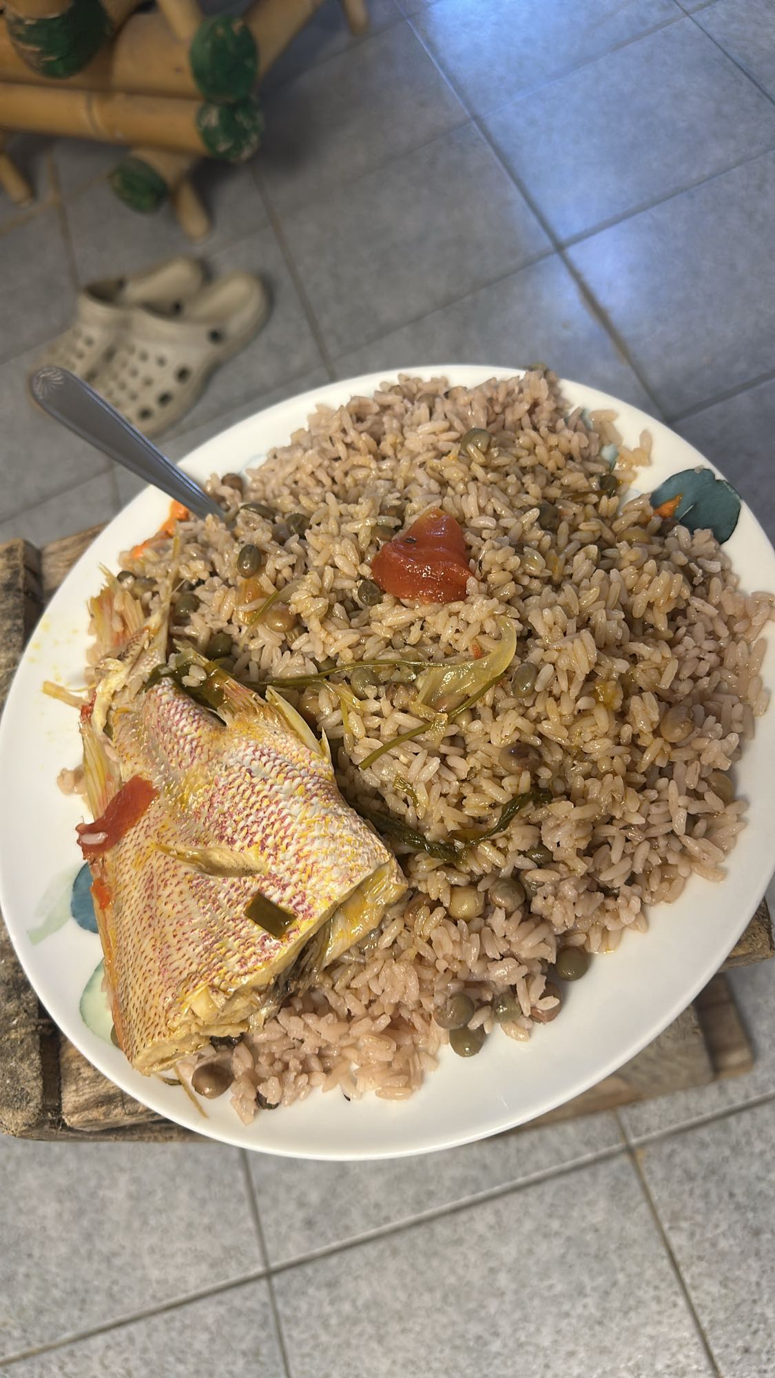 Riz pois et poisson