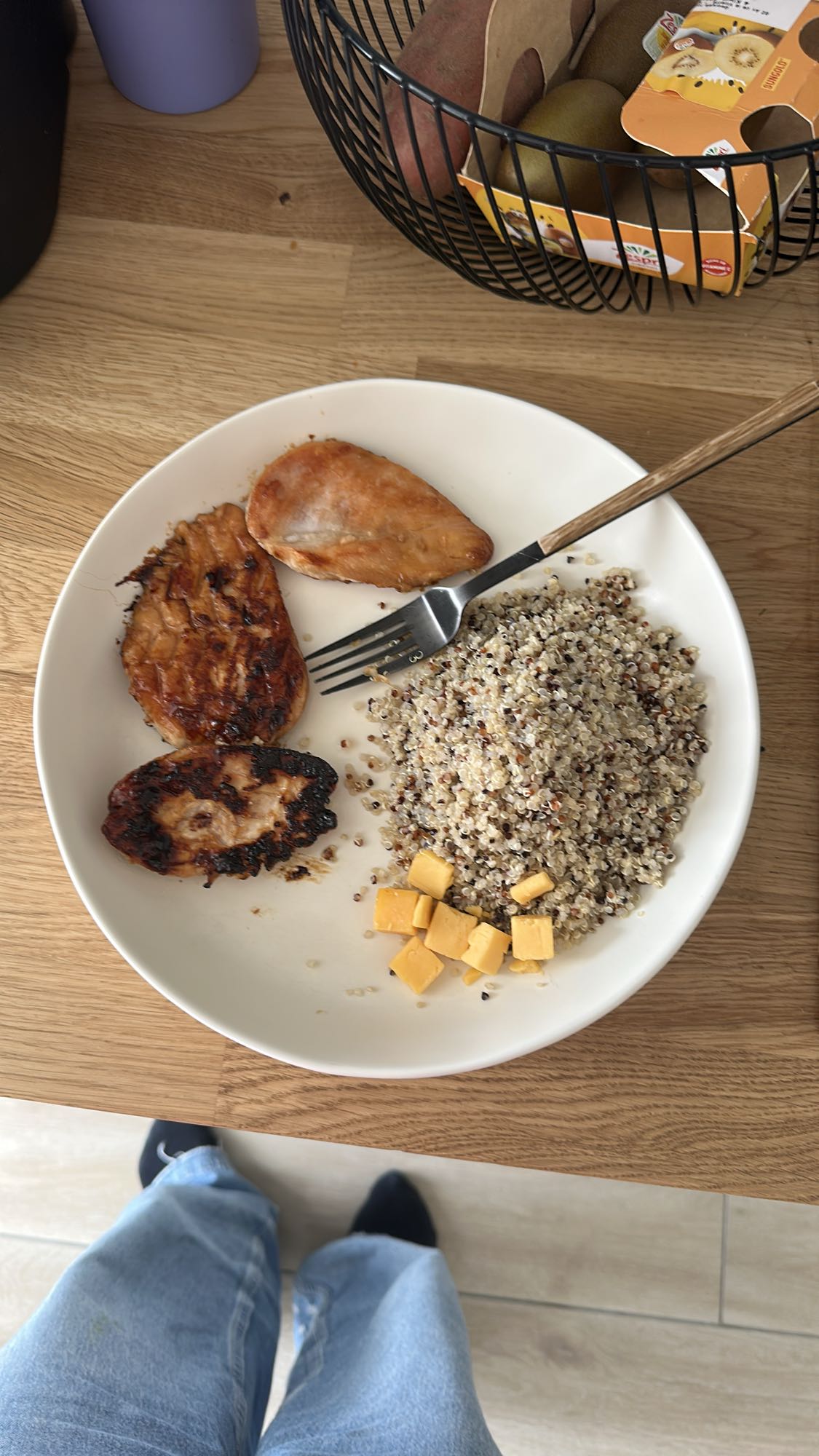 Poulet, quinoa et fromage