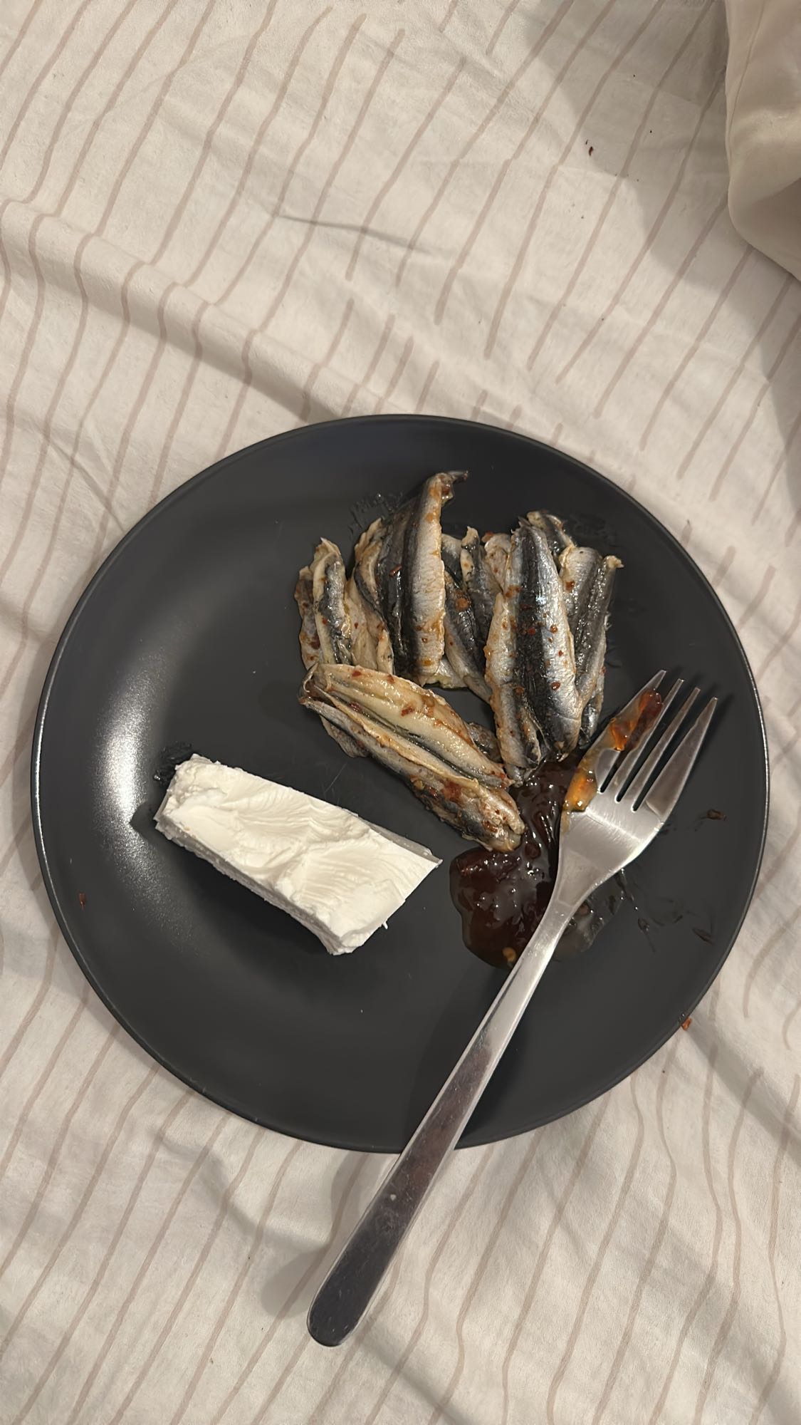 Sardines, cheese, jam plate