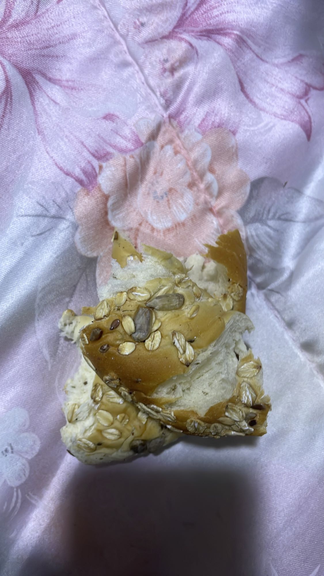 Seeded bread piece