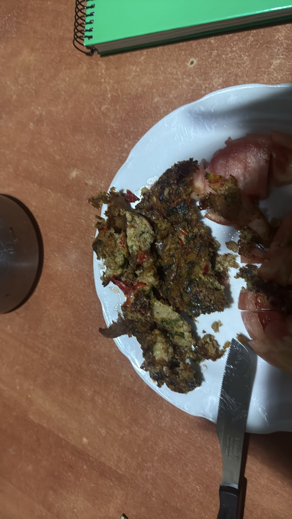 Egg veggie scramble & tomato