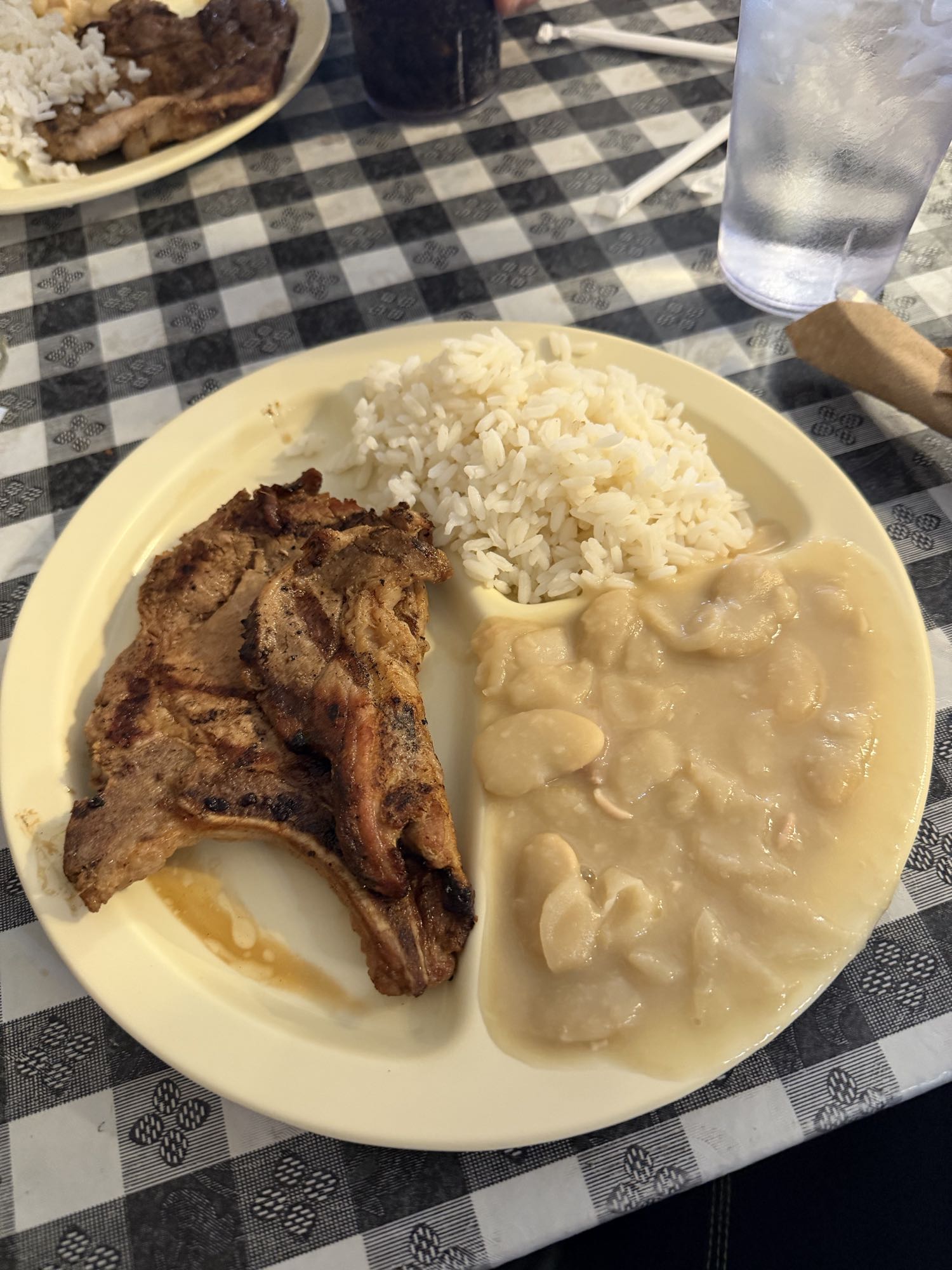 Pork Chop, Rice, Lima Beans