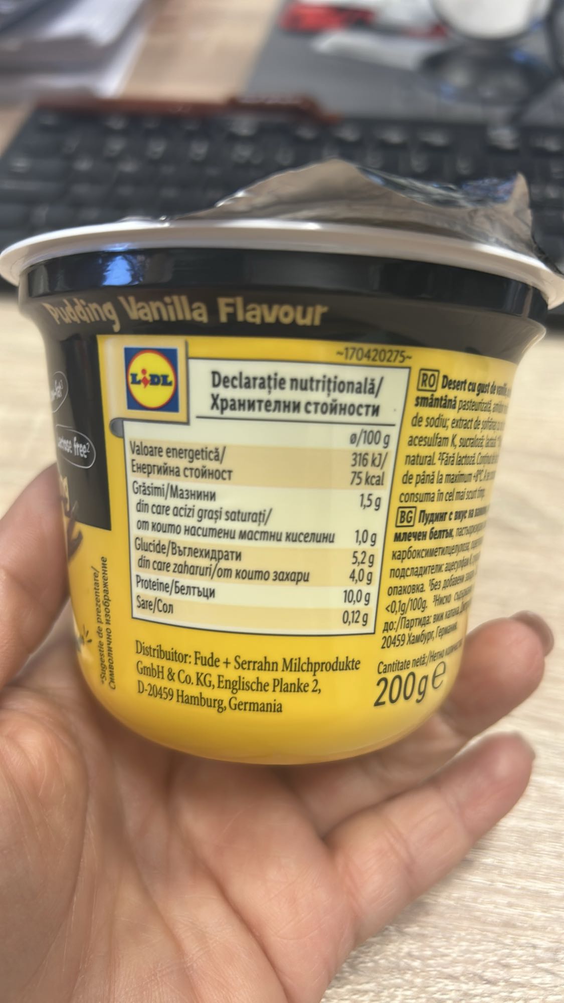 Budincă vanilie Lidl