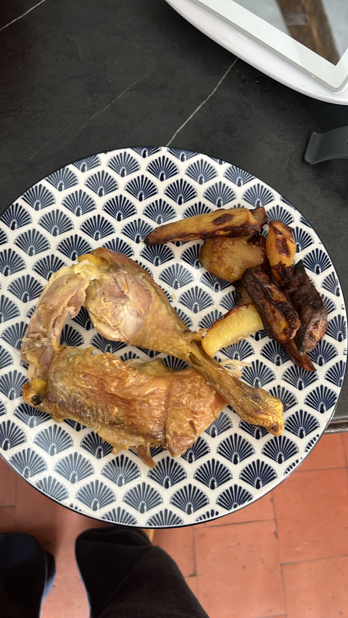 Poulet rôti et pommes de terre