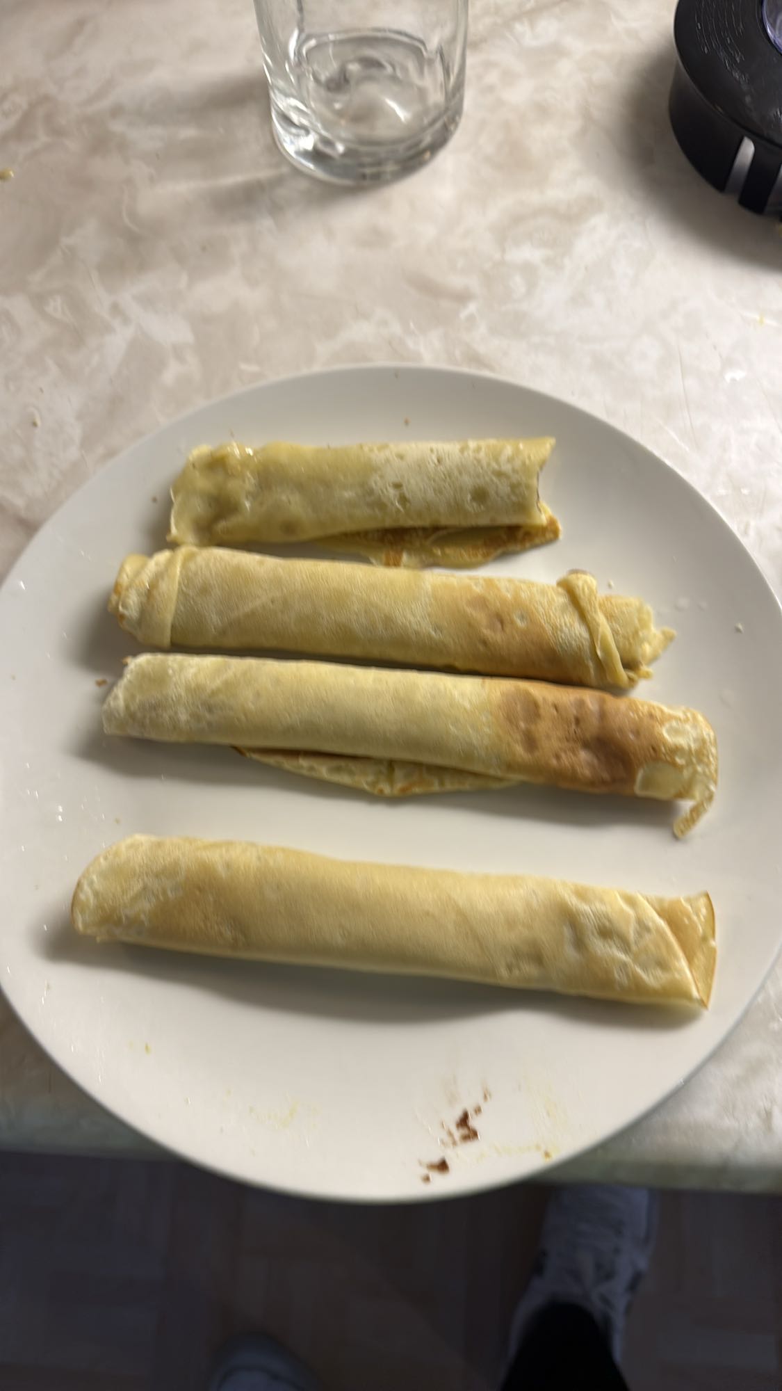 Crêpes roulées nature