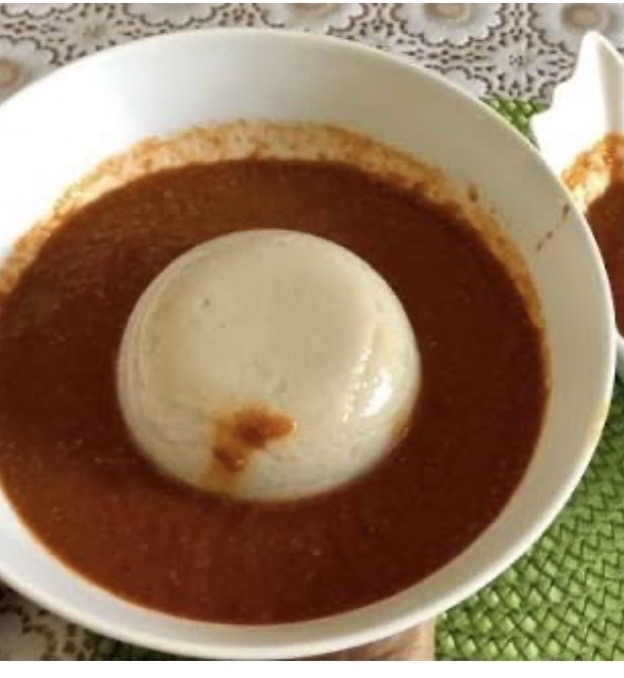 Fufu with groundnut soup