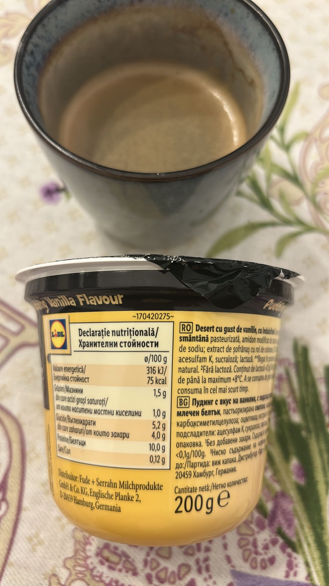 Budincă vanilie și cafea