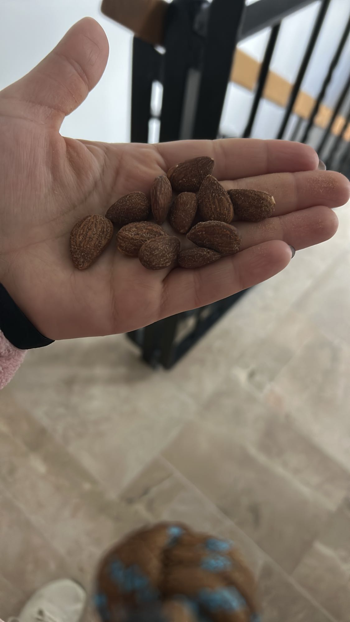 almendras en mano