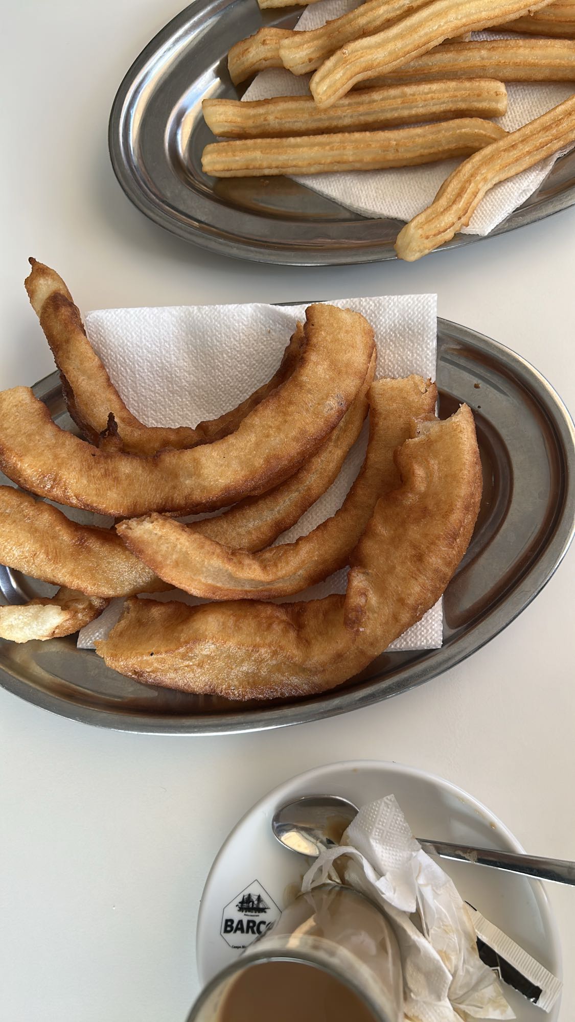 churros y porras con café
