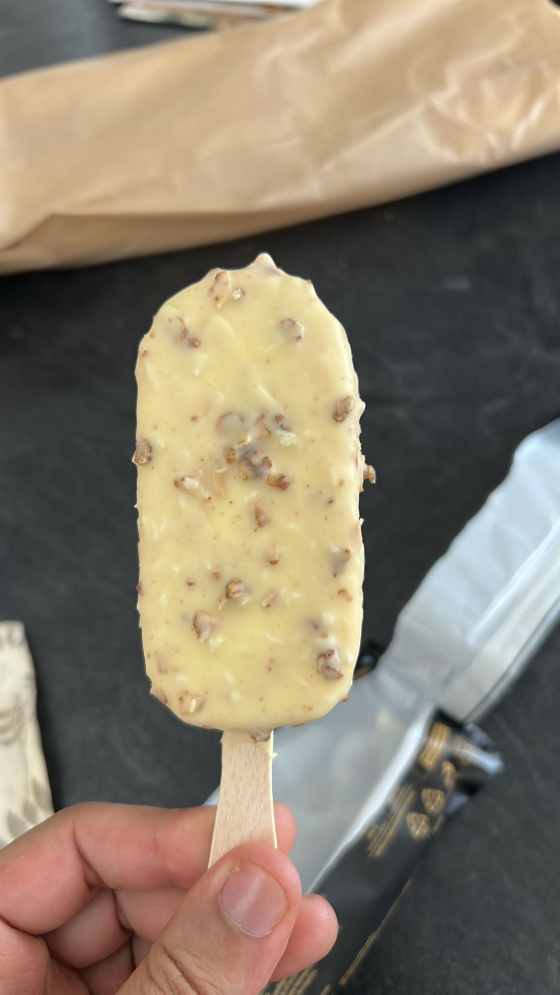 Glace bâtonnet chocolat blanc