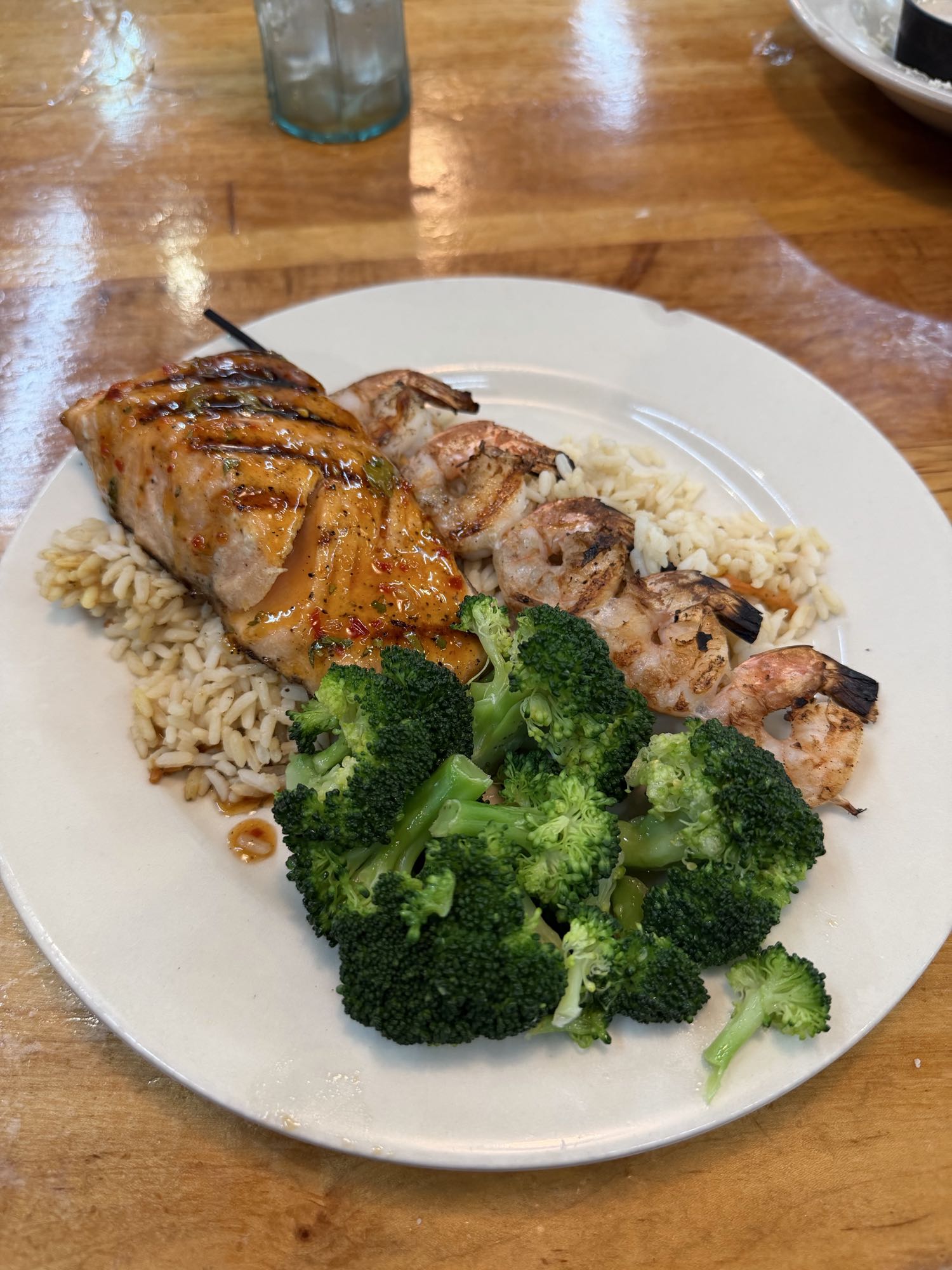 Grilled Salmon Shrimp Plate