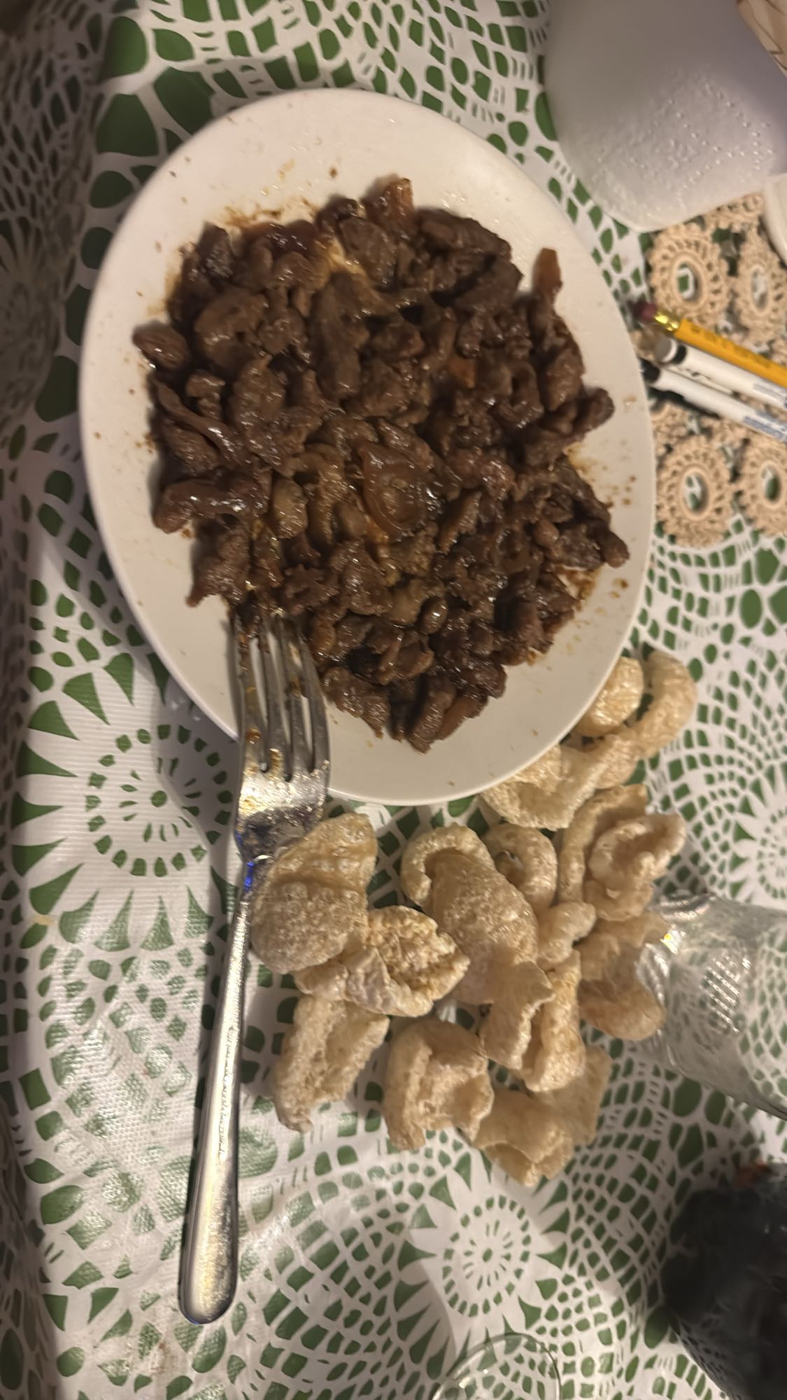 Stekt kött med fläsksvål