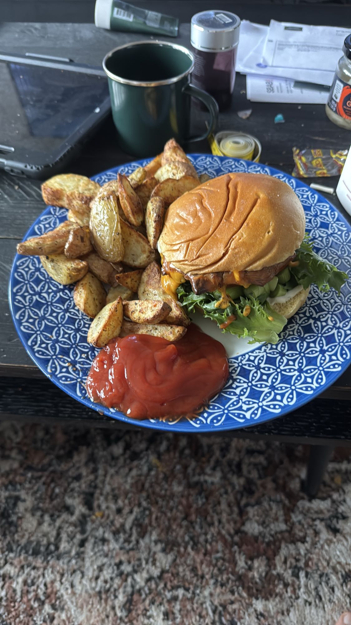 Hamburgare med potatis