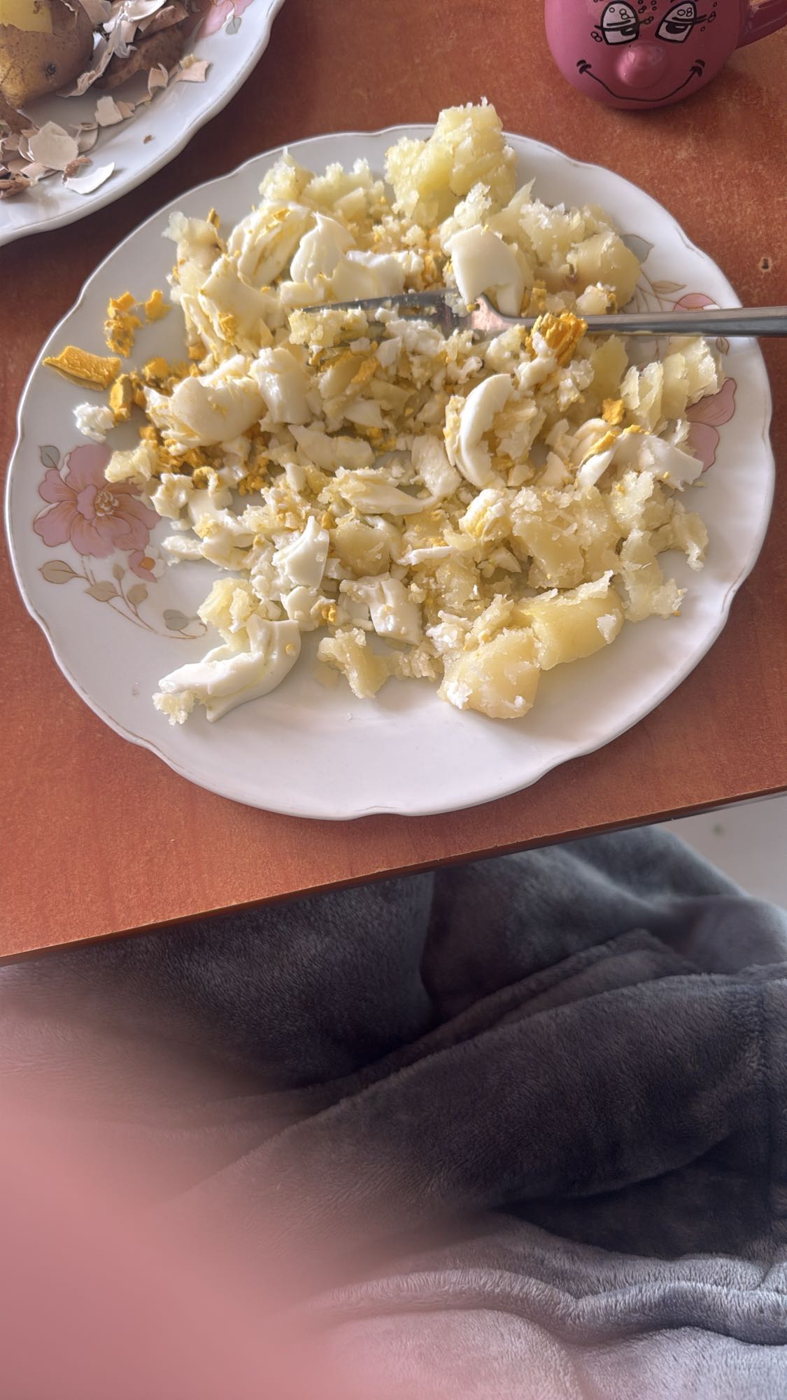 Egg and potato plate