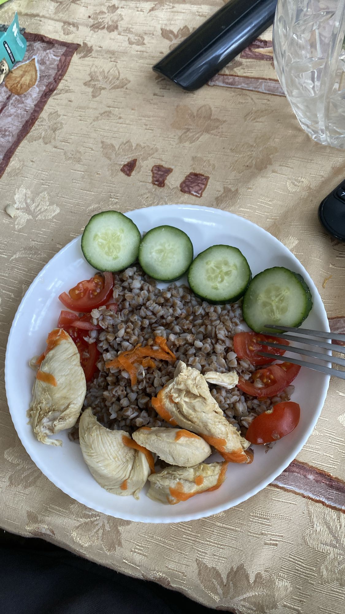 гречка с курицей и овощами