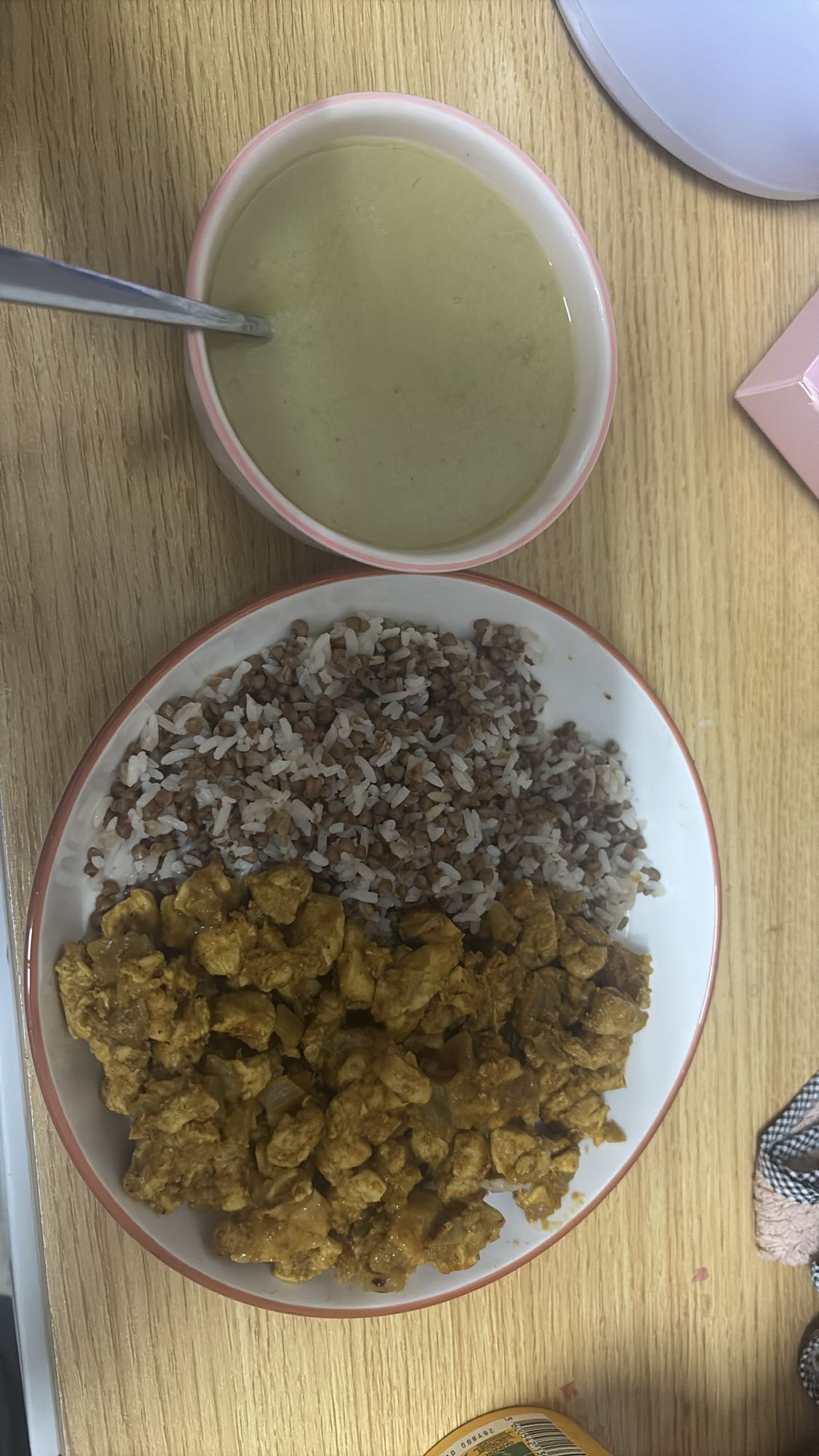 Chicken rice buckwheat soup