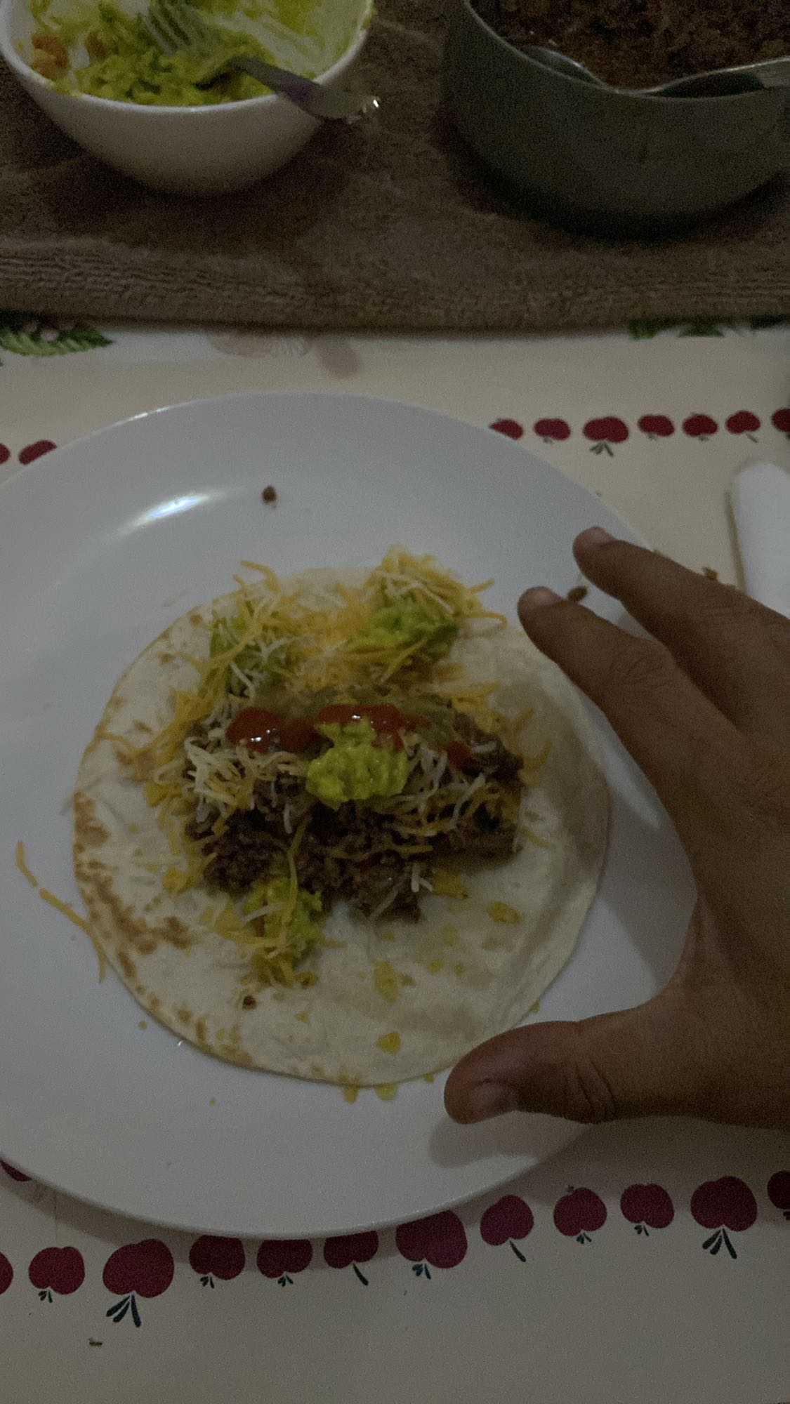 taco de carne y queso