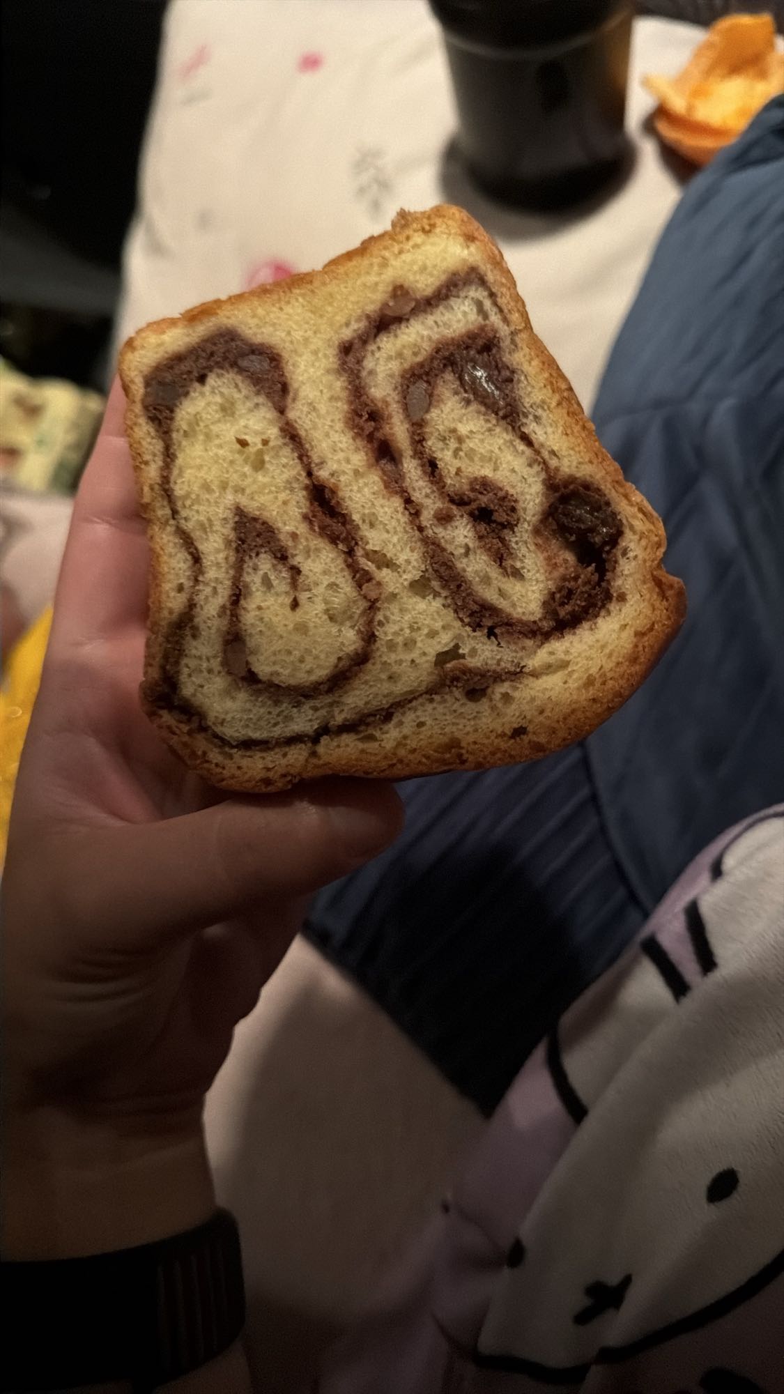 Felie de cozonac cu cacao