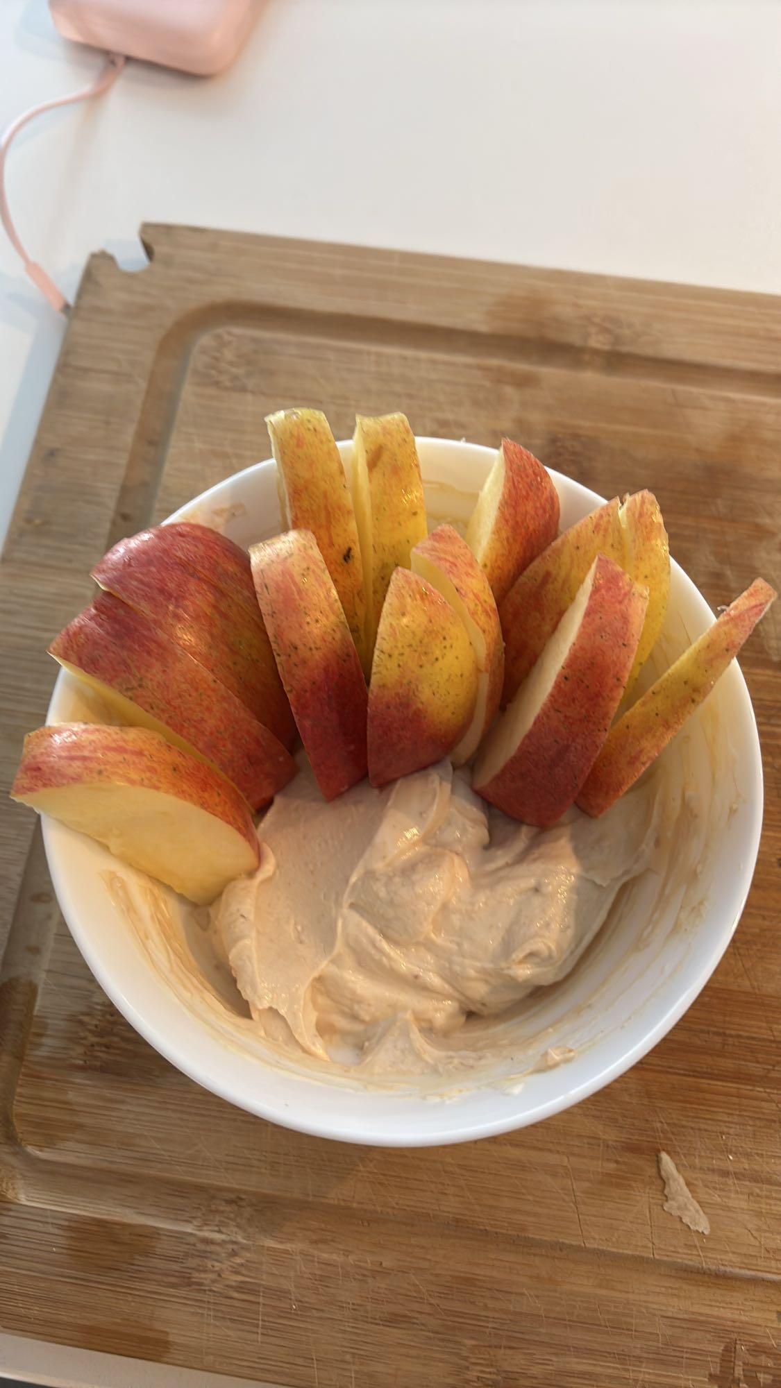 Pommes avec trempette yaourt