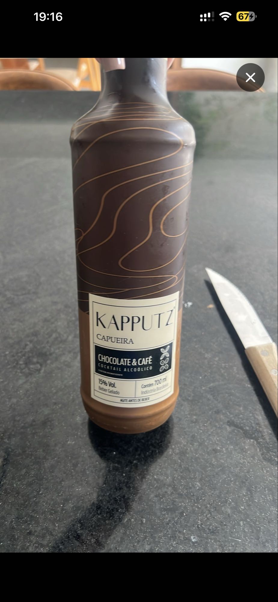 Licor chocolate café