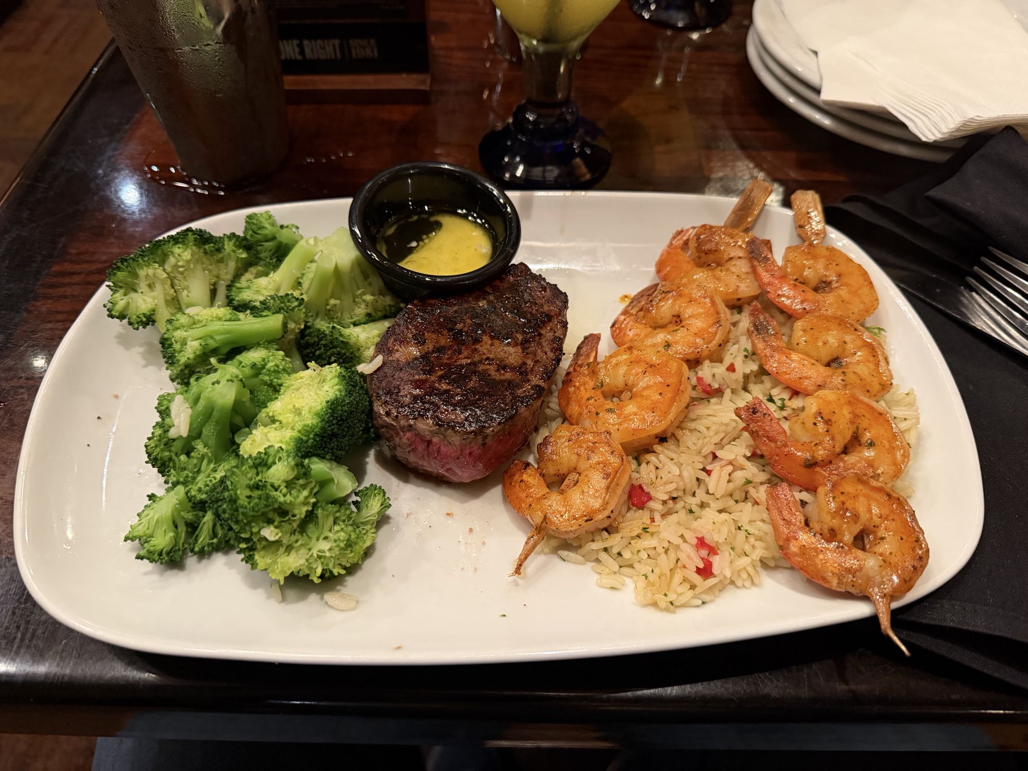 Steak, Shrimp & Veggie Plate