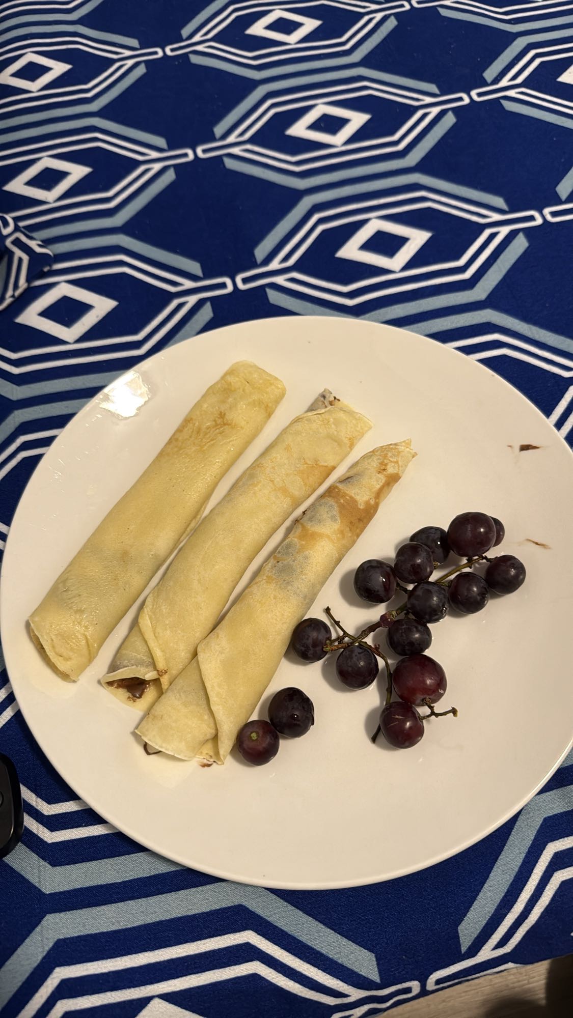 Crêpes et raisins