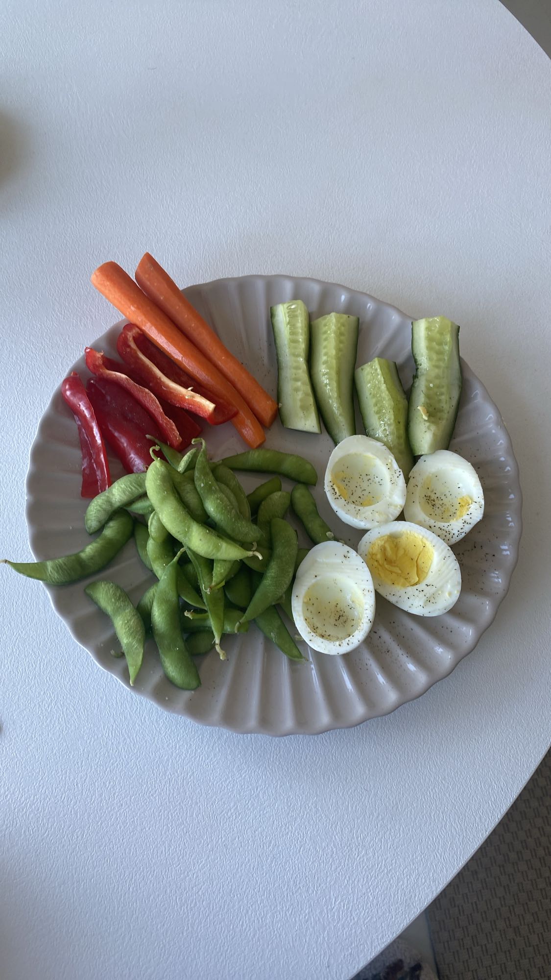 Grøntsagsfad med æg