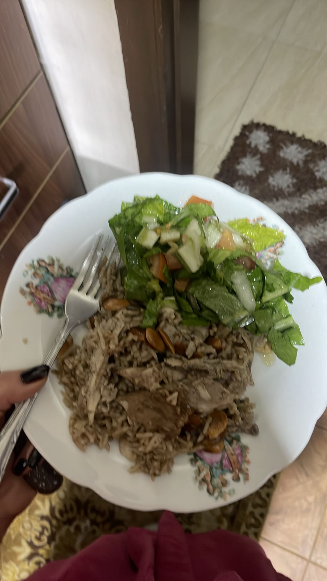 Chicken rice with salad