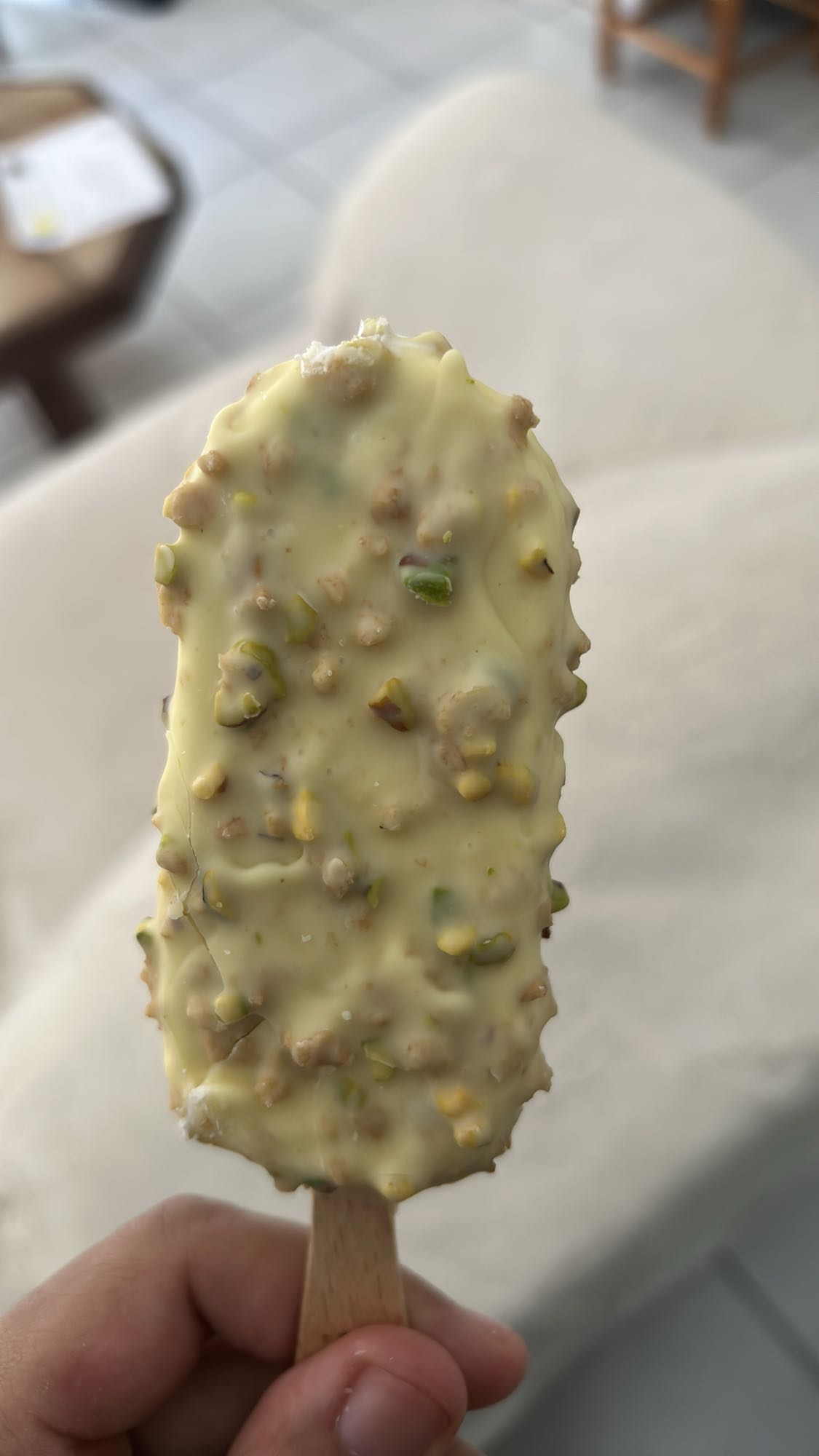 Glace pistache chocolat blanc