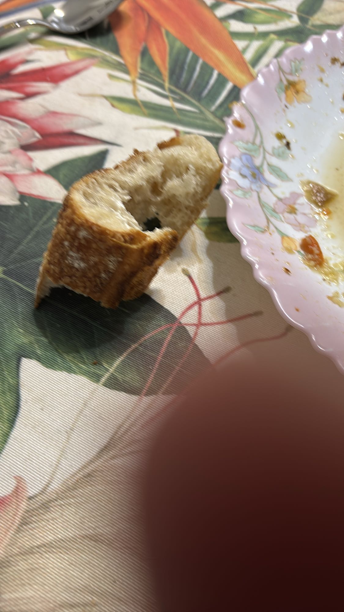 Morceau de pain et restes
