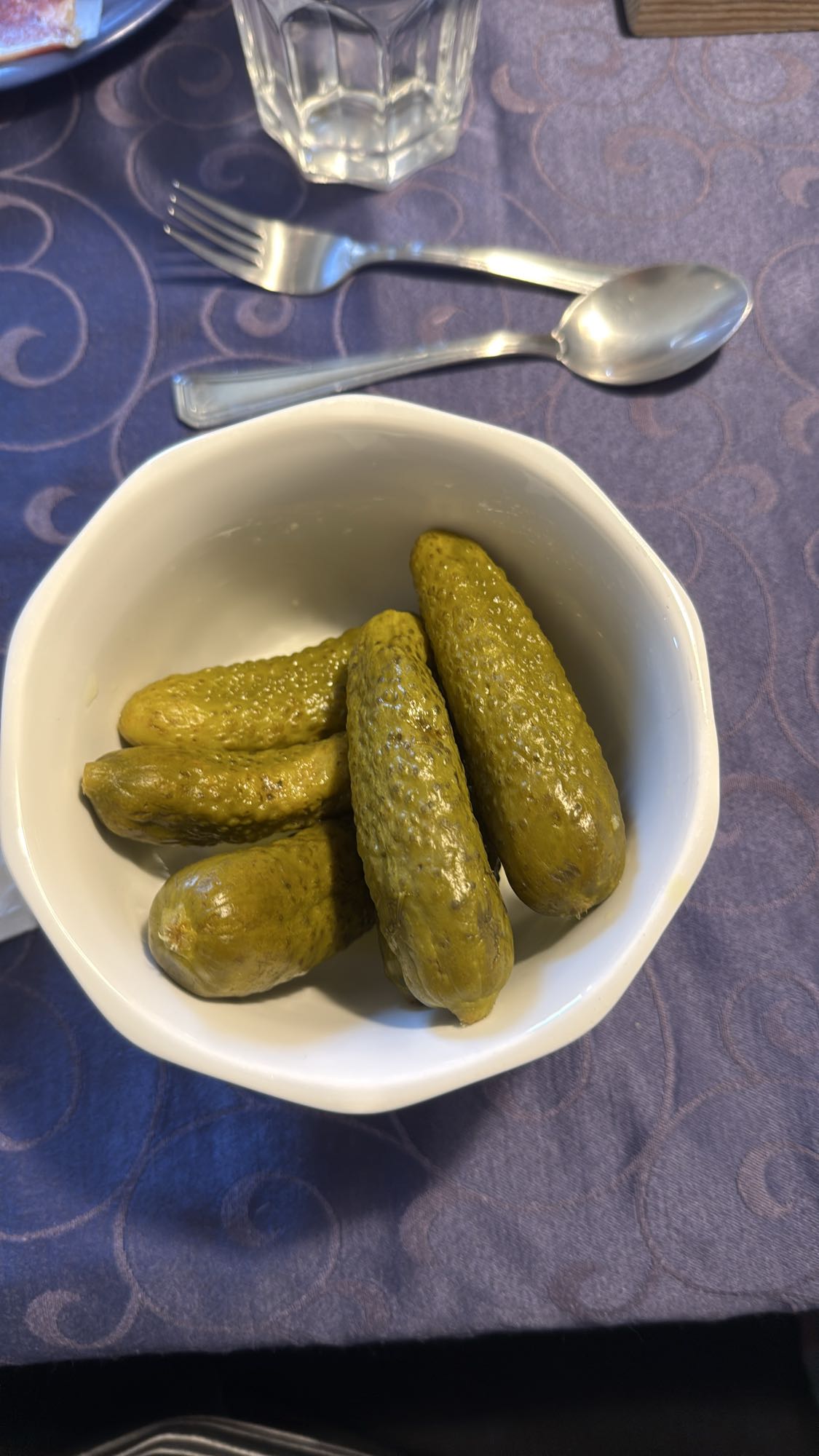 Pickled cucumbers bowl