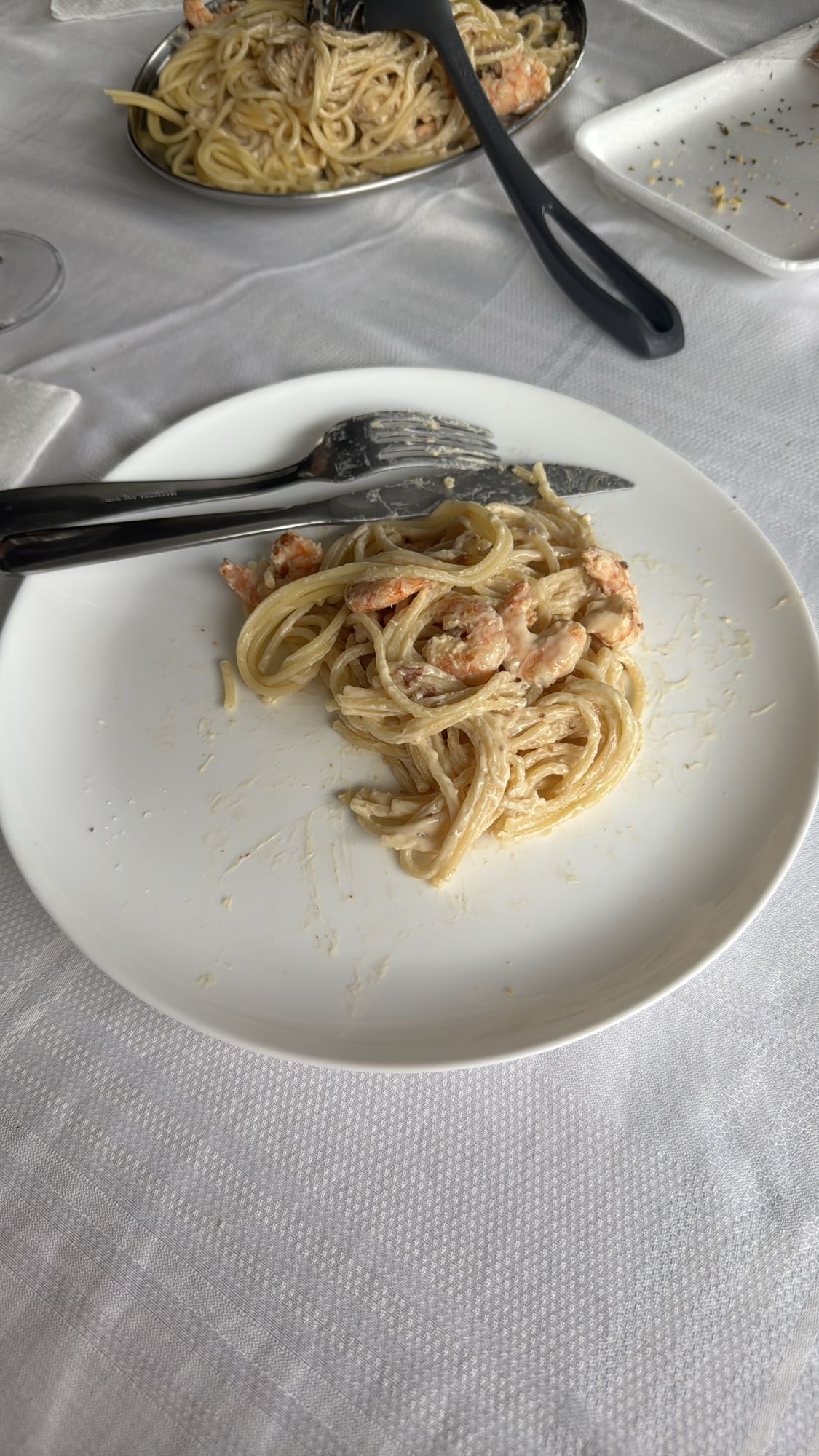 Espaguete com camarão