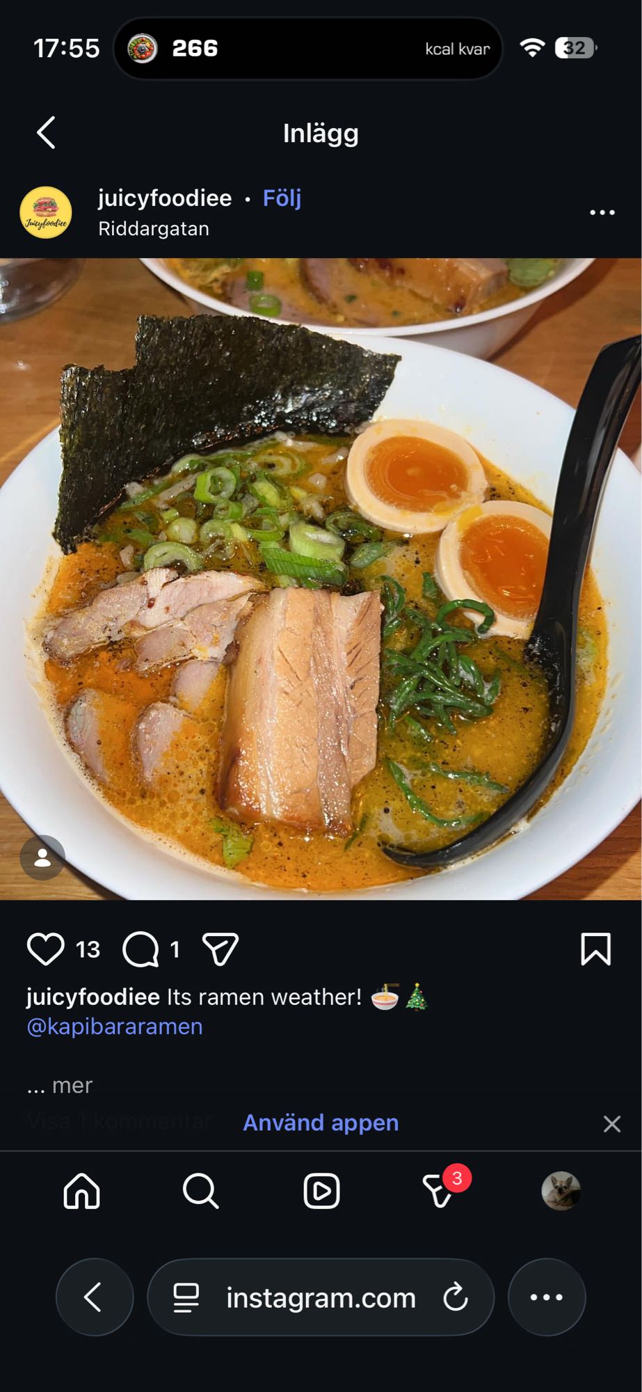 Ramen med fläsk och ägg